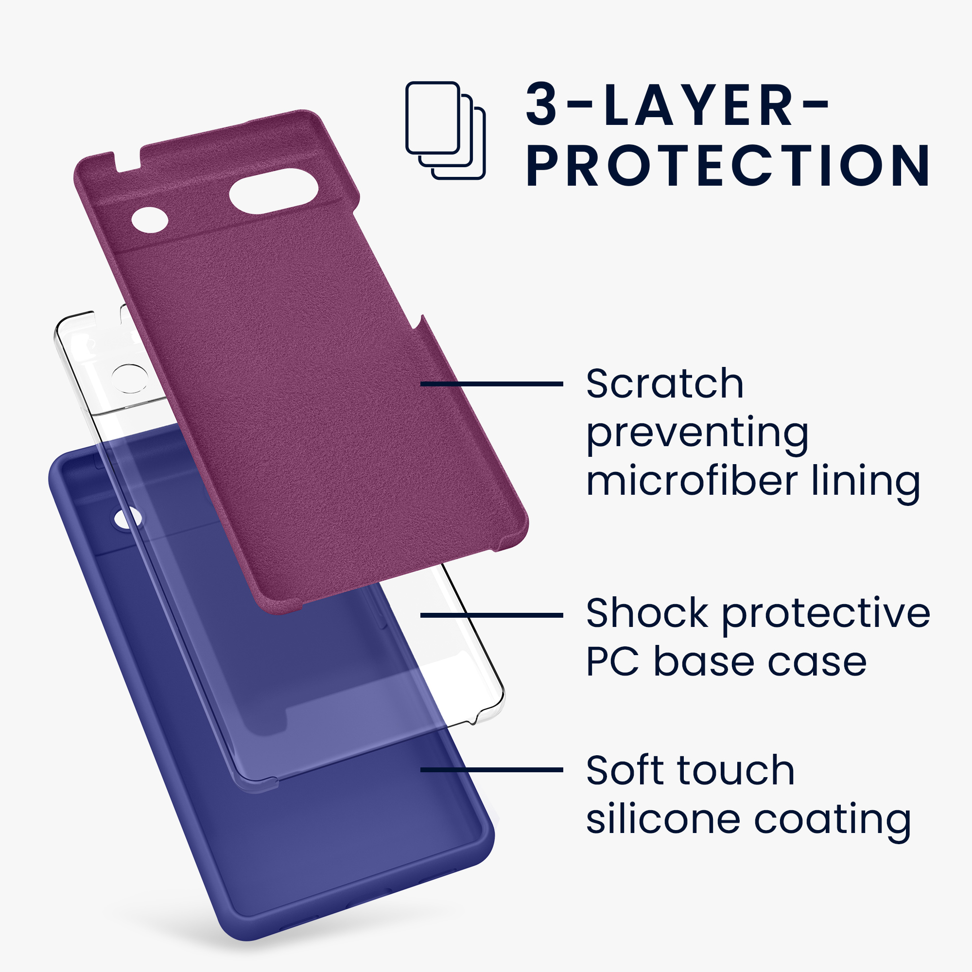 Pouzdro pro Google Pixel 6a kwmobile silikonové - modrofialová