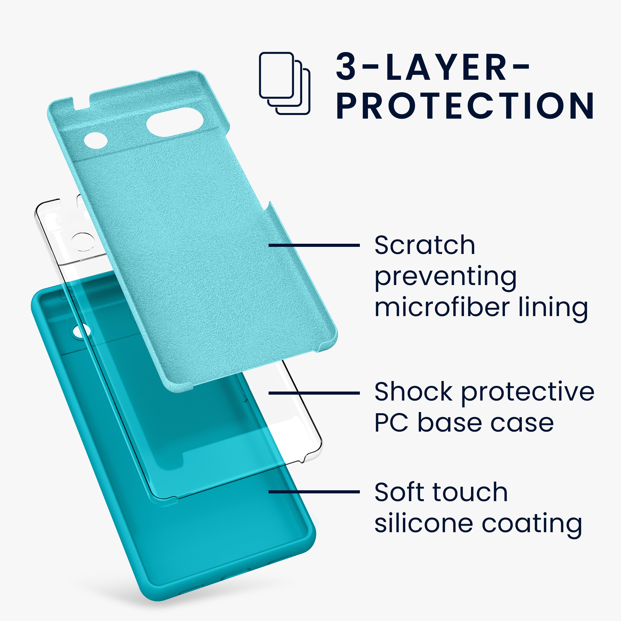 Pouzdro pro Google Pixel 6a kwmobile silikonové - ledově modrá