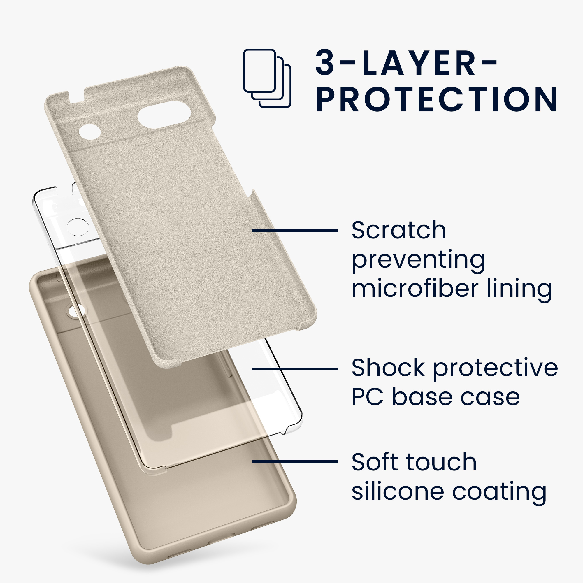 Pouzdro pro Google Pixel 6a kwmobile silikonové - krémová
