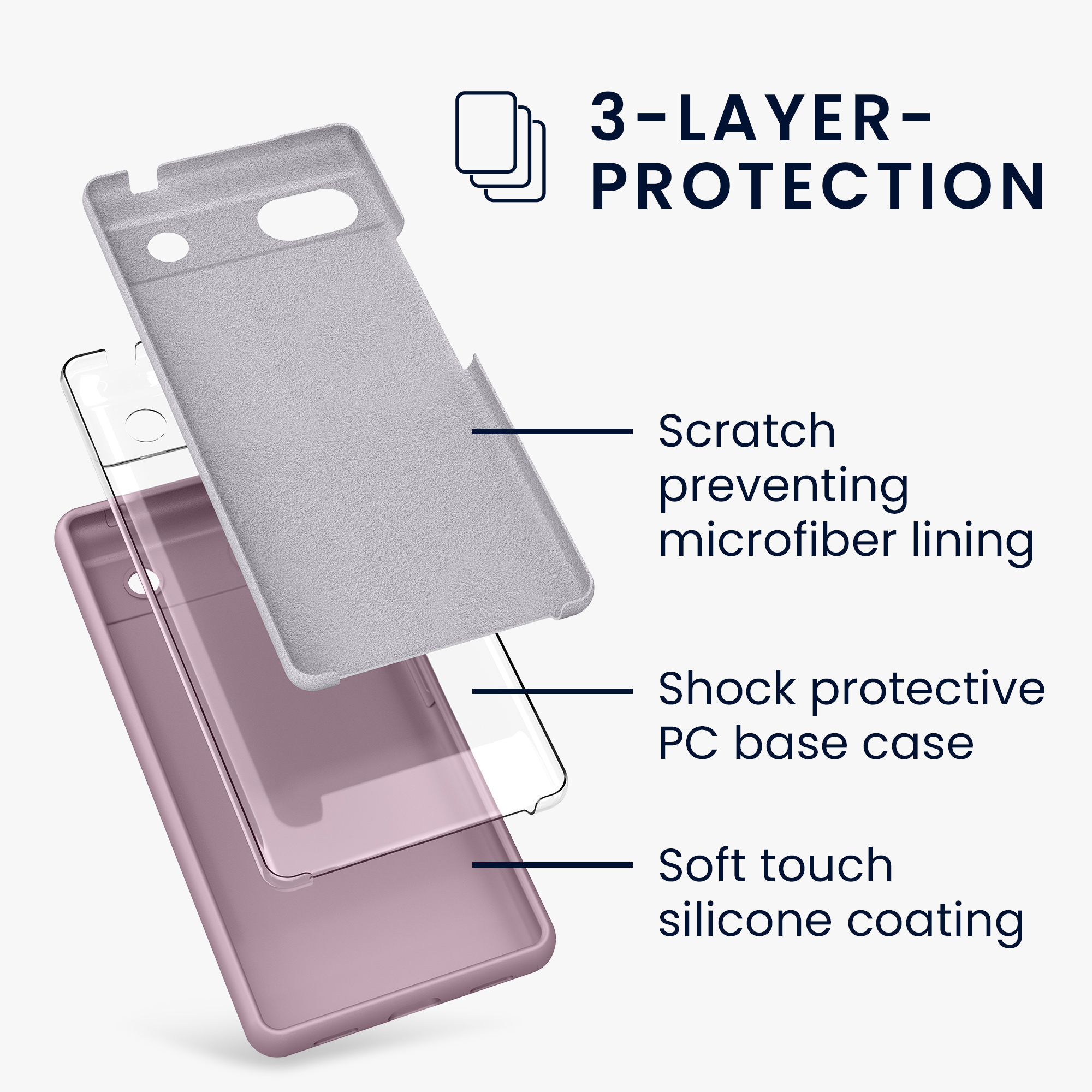 TPU silikonový kryt pro Google Pixel 6a, měkký povrch kwmobile ‑ fialková