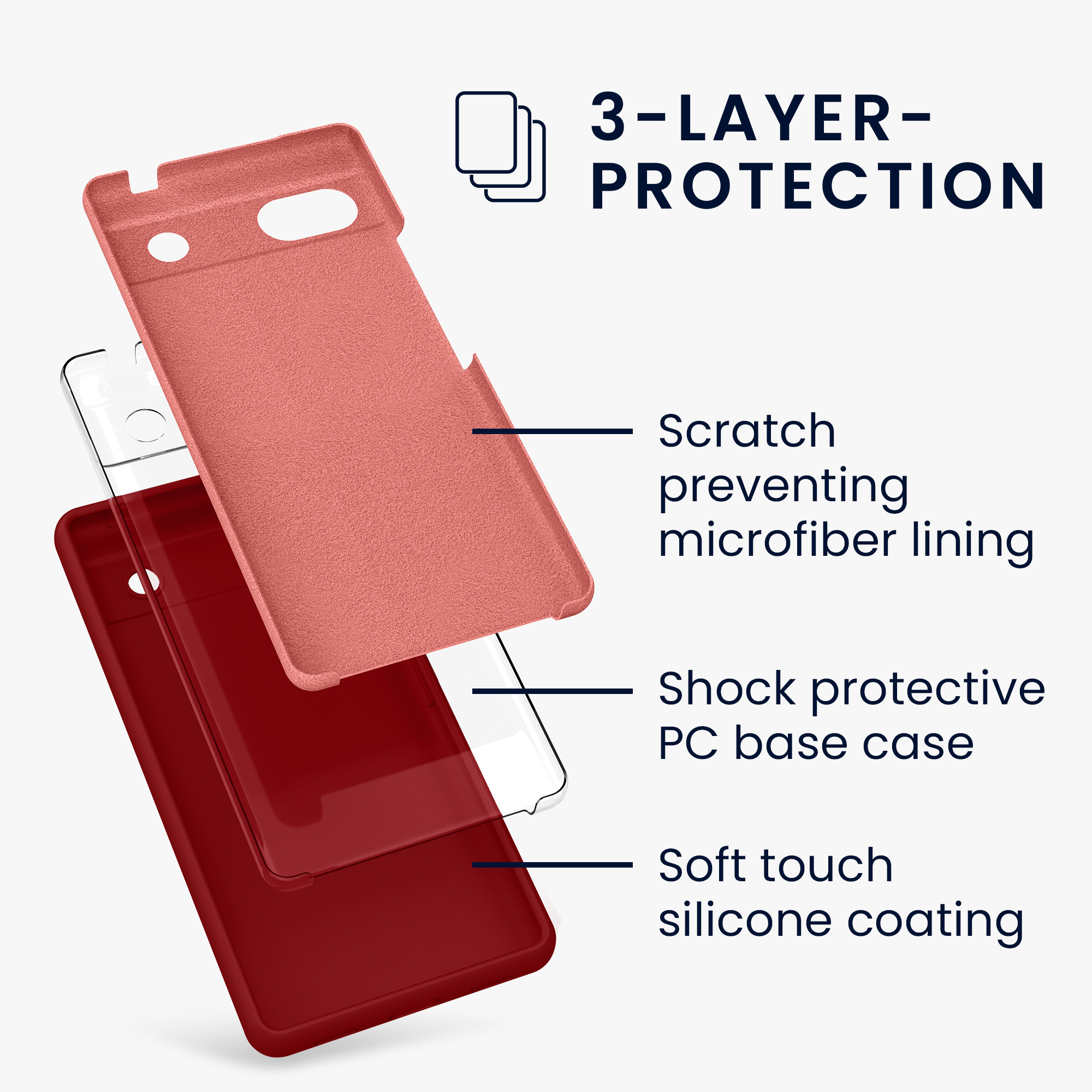 Pouzdro pro Google Pixel 6a kwmobile silikonové - rebarborová červená