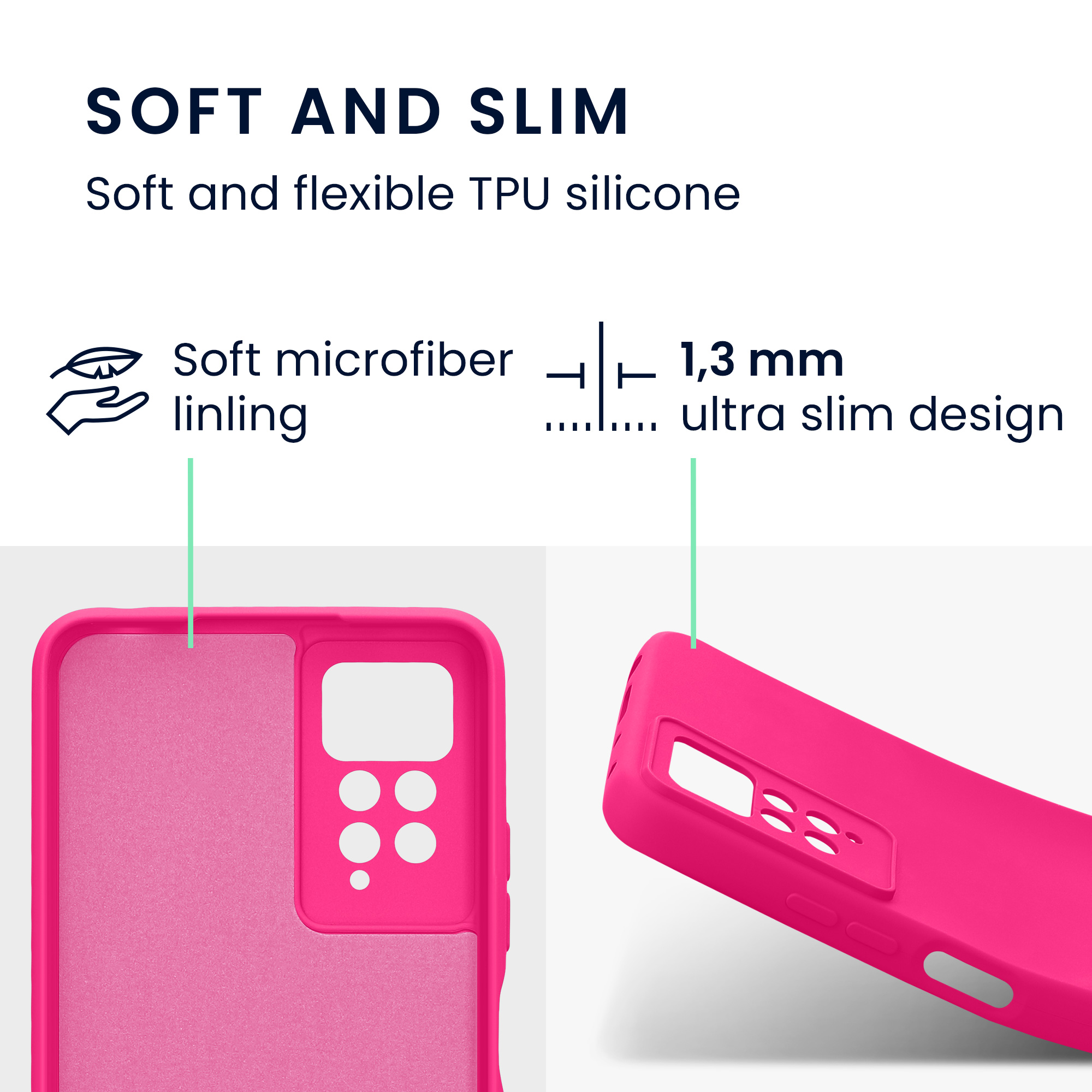 Kryt Xiaomi Redmi Note 11 Pro silikonový TPU růžová kwmobile