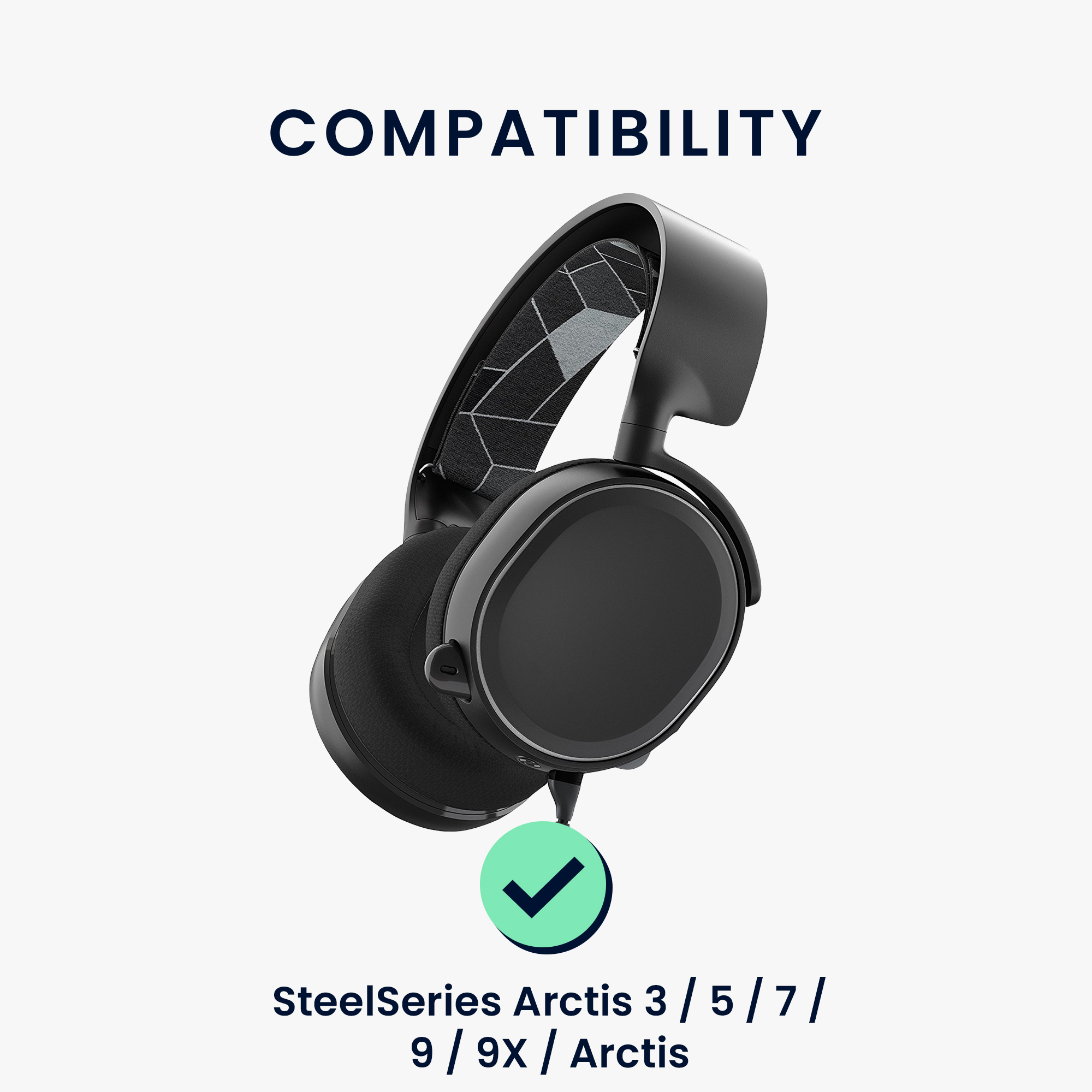 Náhradní náušníky pro SteelSeries Arctis 3 / Arctis 5 / Arctis 7 / Arctis 9 / Arctis 9X kwmobile - černá