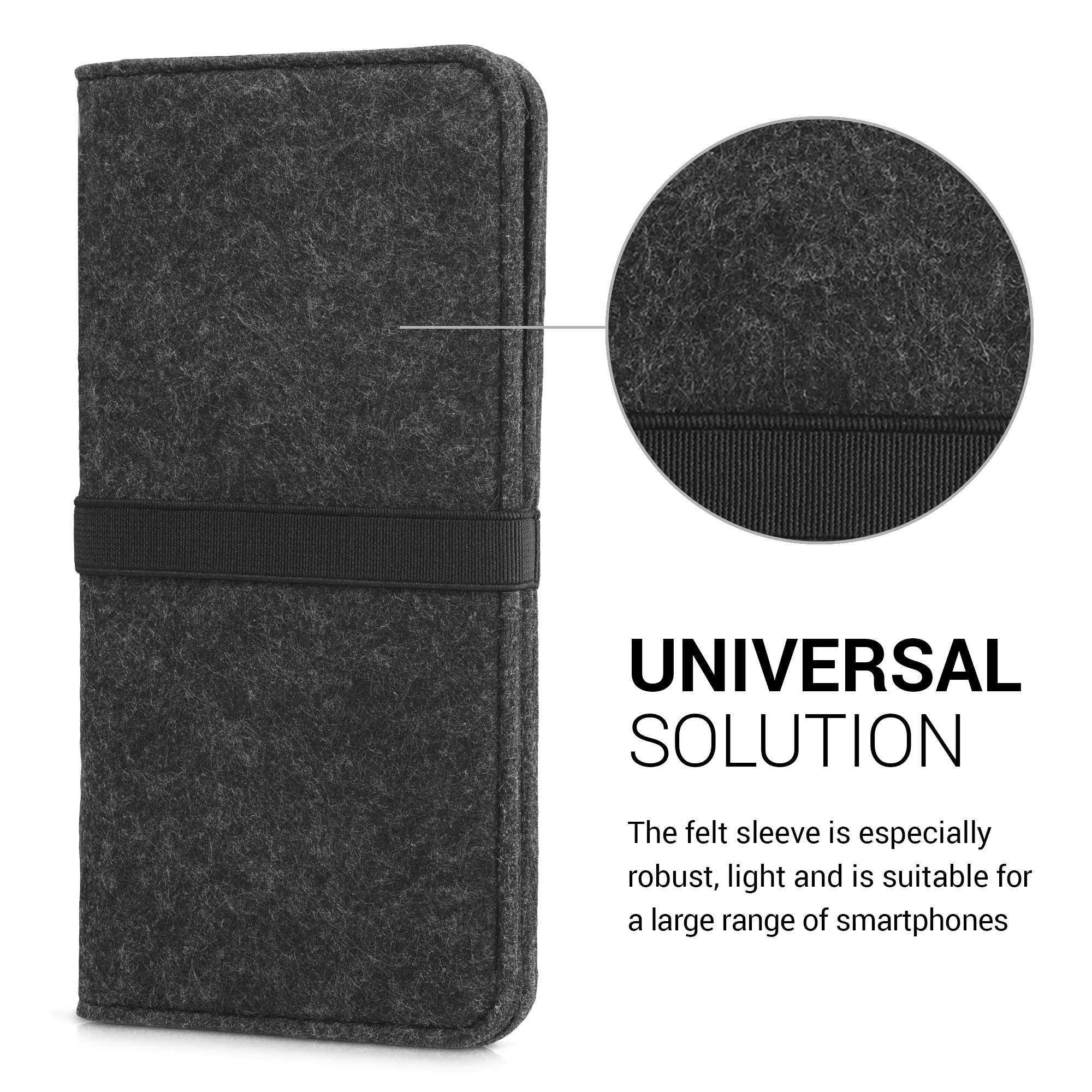 Univerzální pouzdro kwmobile na mobil XL 6,7/6,8" (17,2 x 8 cm) - tmavě šedá / černá