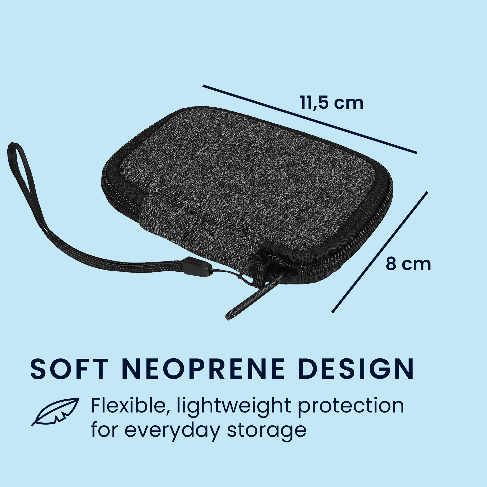 Pouzdro na sluchátka kwmobile pro Earbuds - antracitová / bílá