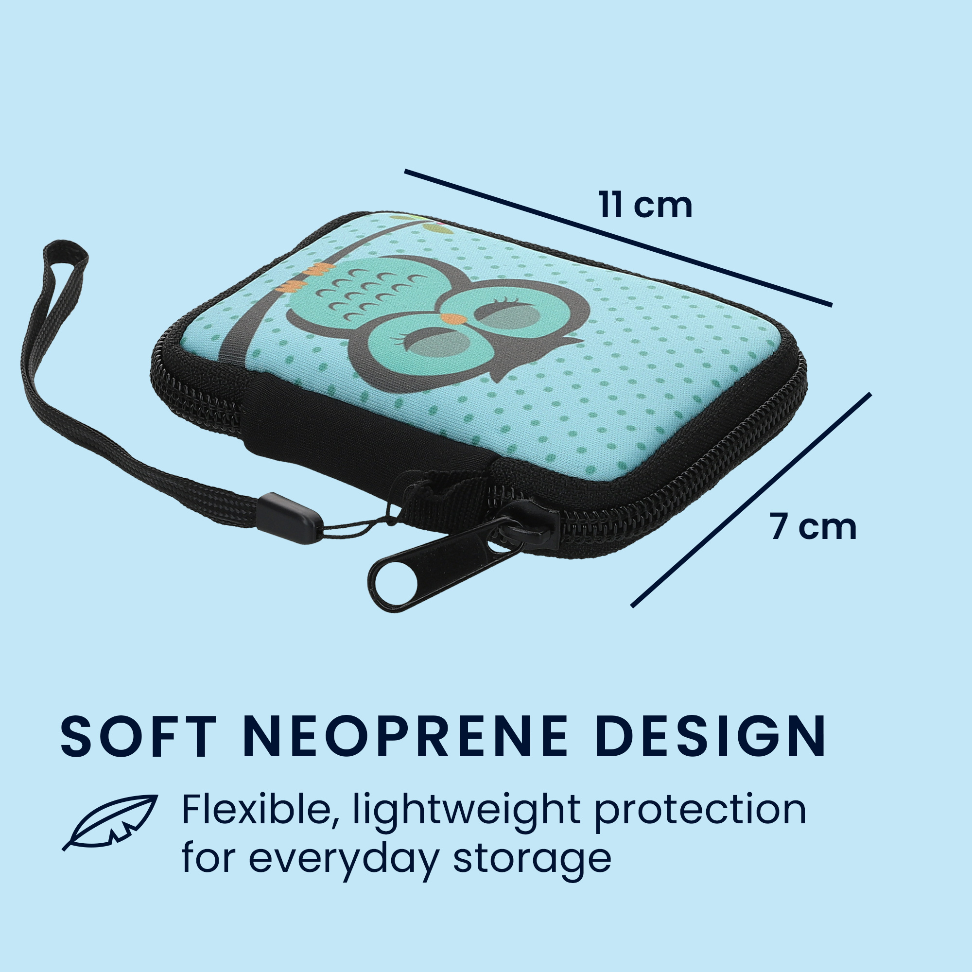 Pouzdro na sluchátka kwmobile pro in-ear Headphones - Spící sova