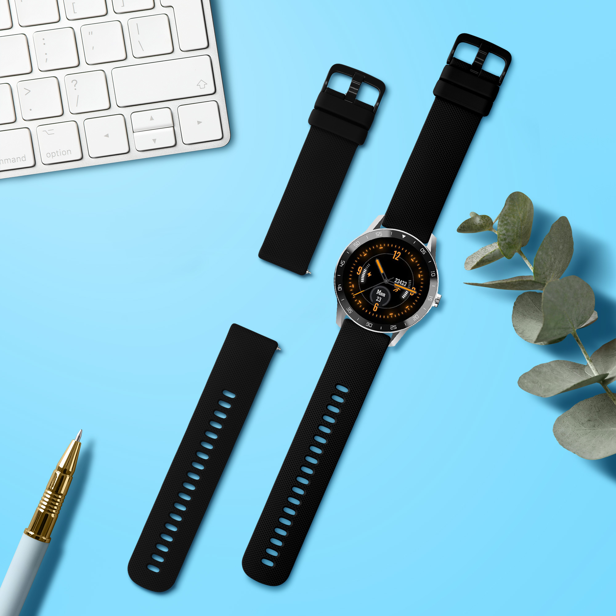 Řemínky kwmobile pro Blackview X1 Smartwatch - 2 ks - černá / černá