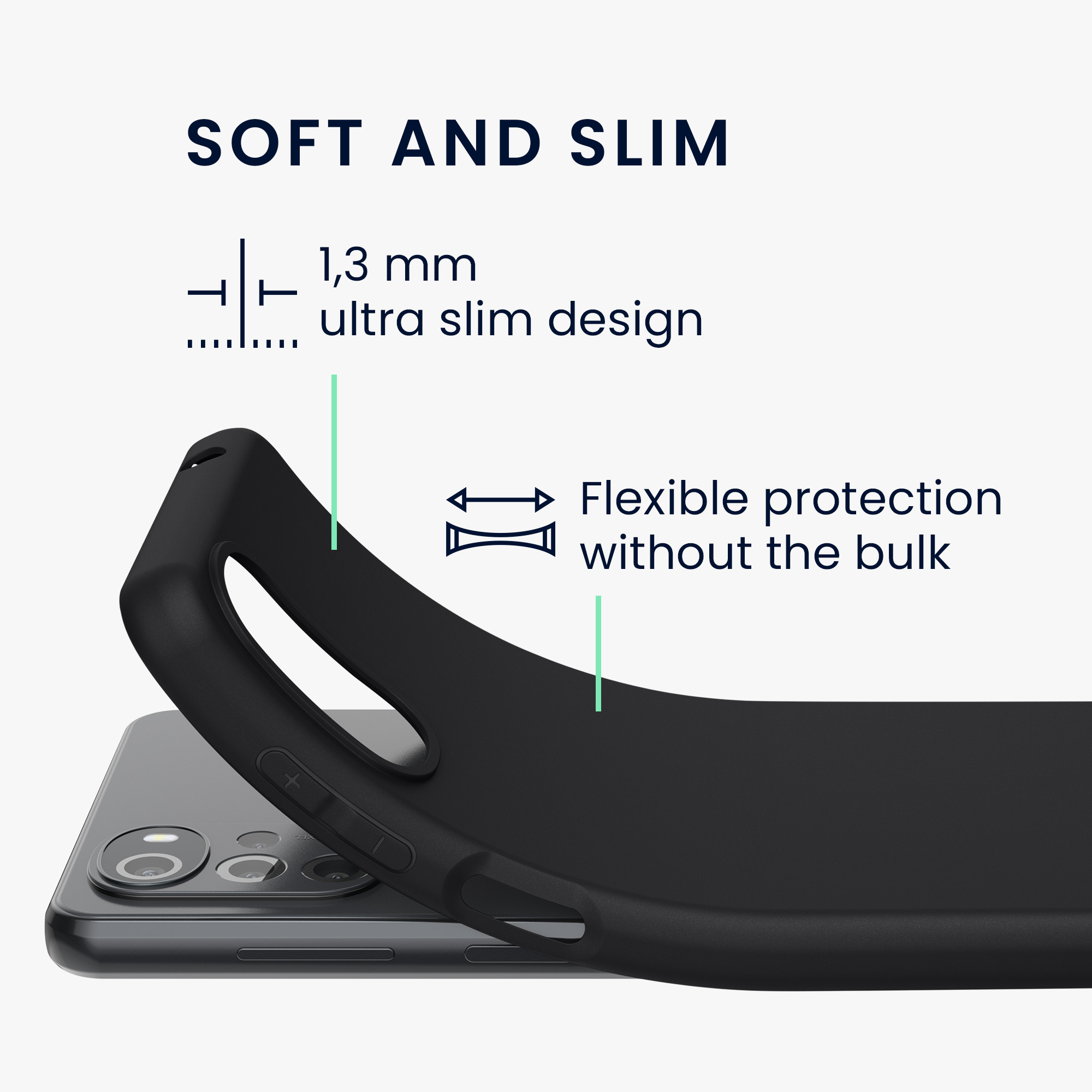 Silikonový kryt kwmobile pro Motorola Moto G22 - Matná černá