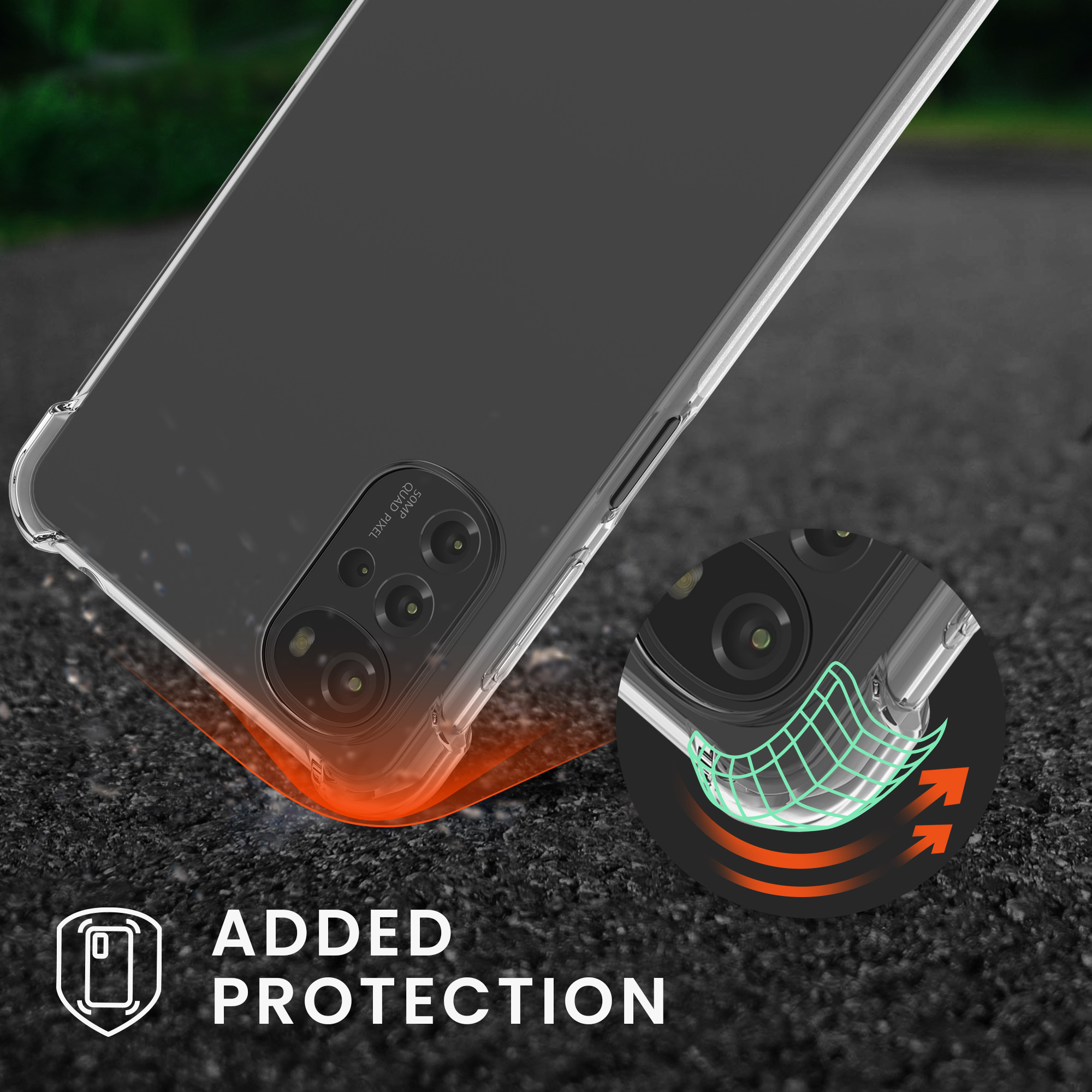 Pouzdro s popruhem (crossbody) pro Motorola Moto G22 kwmobile TPU - transparentní / černá
