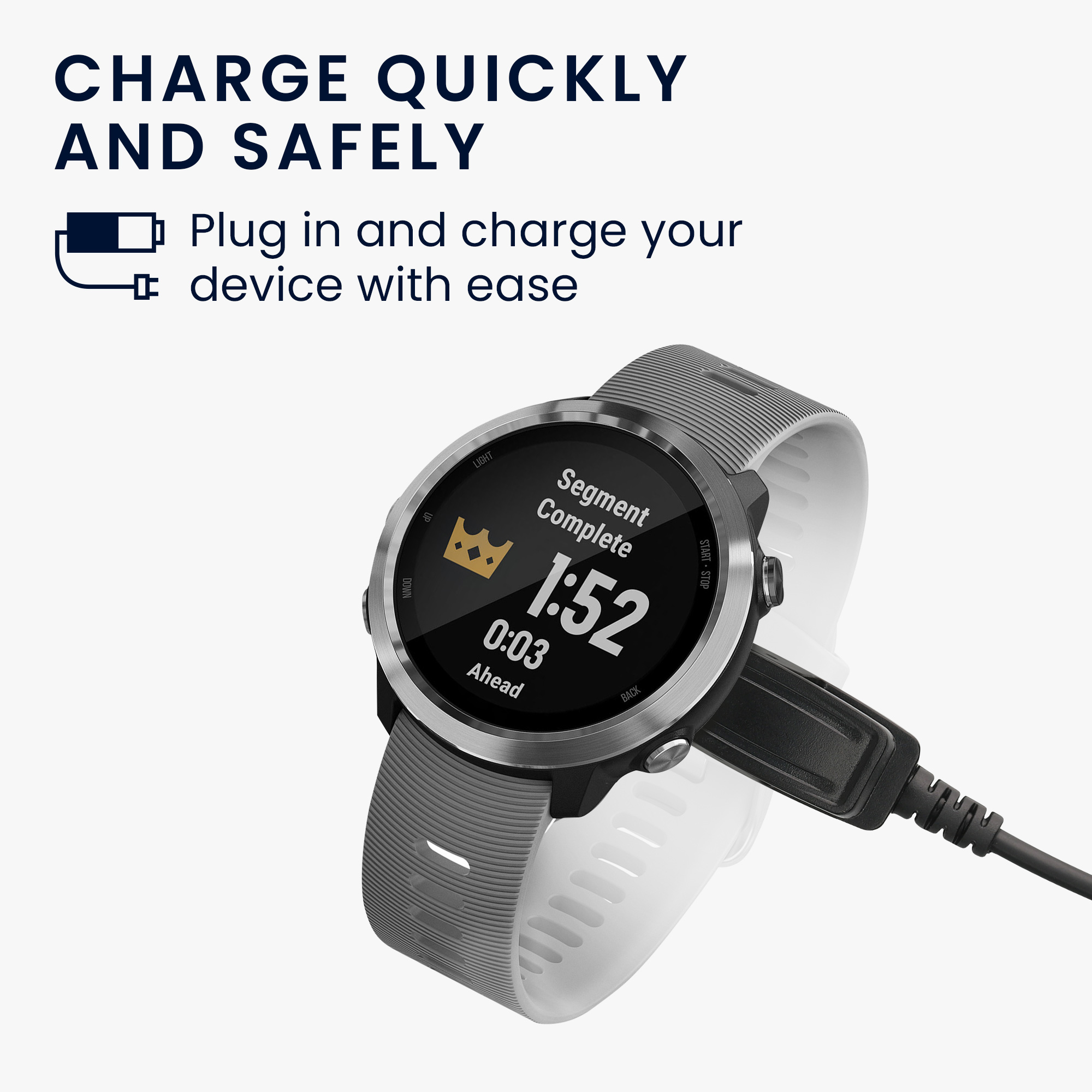Nabíjecí kabel Garmin Forerunner 645 / 645 kwmobile USB-A černý