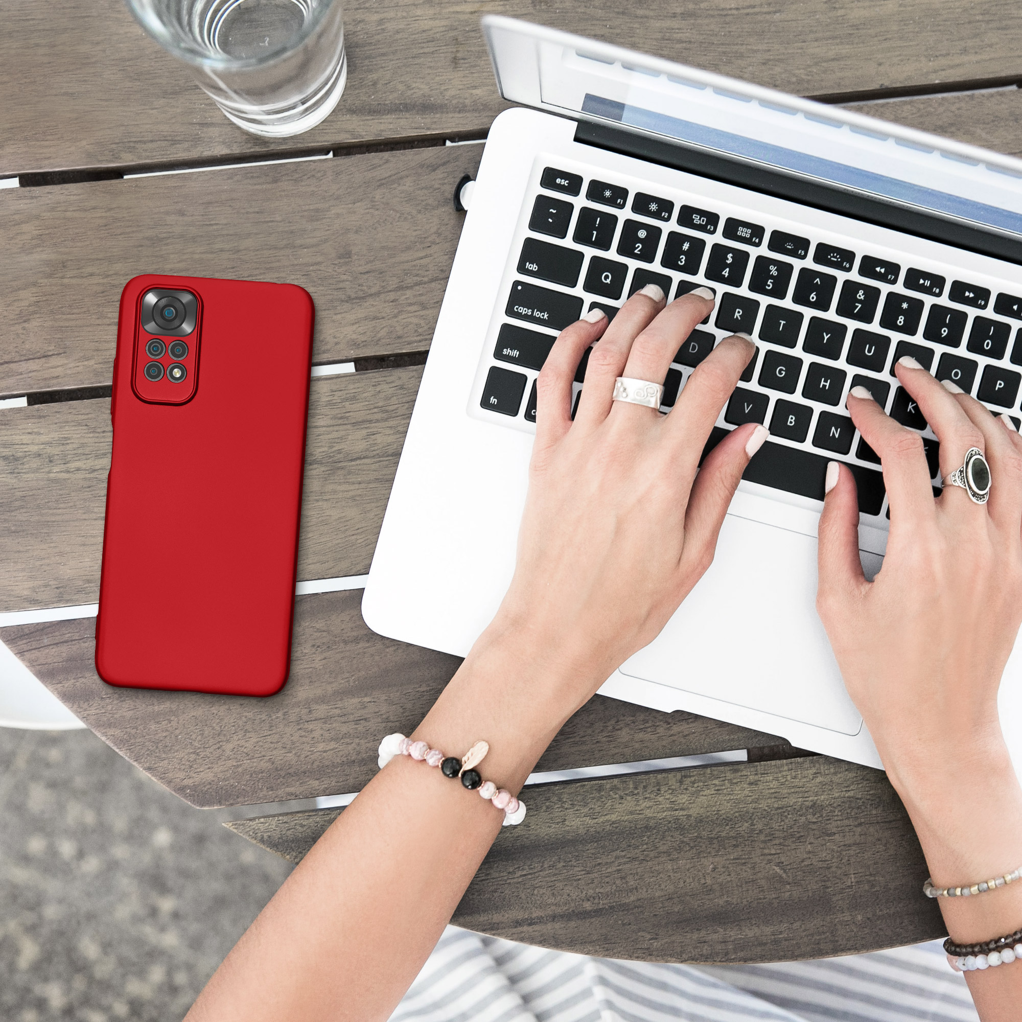 Kryt Xiaomi Redmi Note 11 metalický TPU červená kwmobile