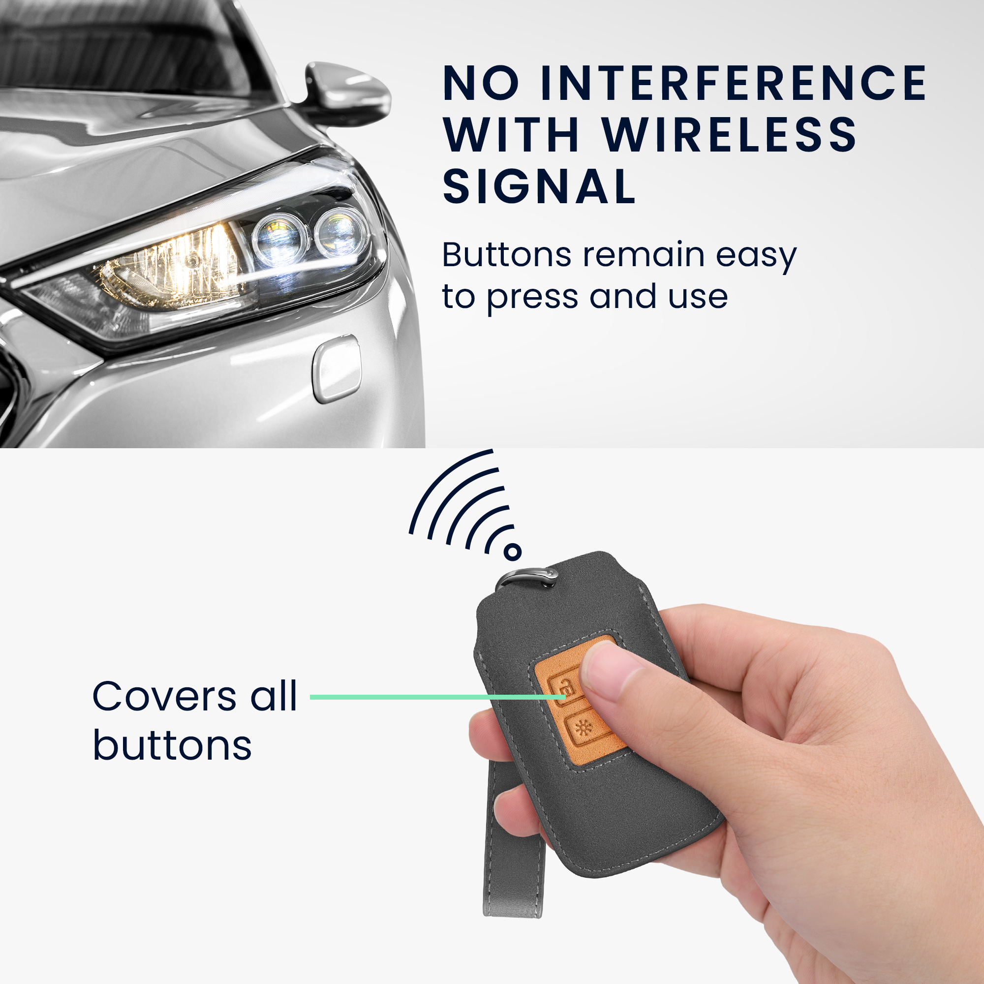 kwmobile pouzdro na klíč Renault 4 - šedá / hnědá