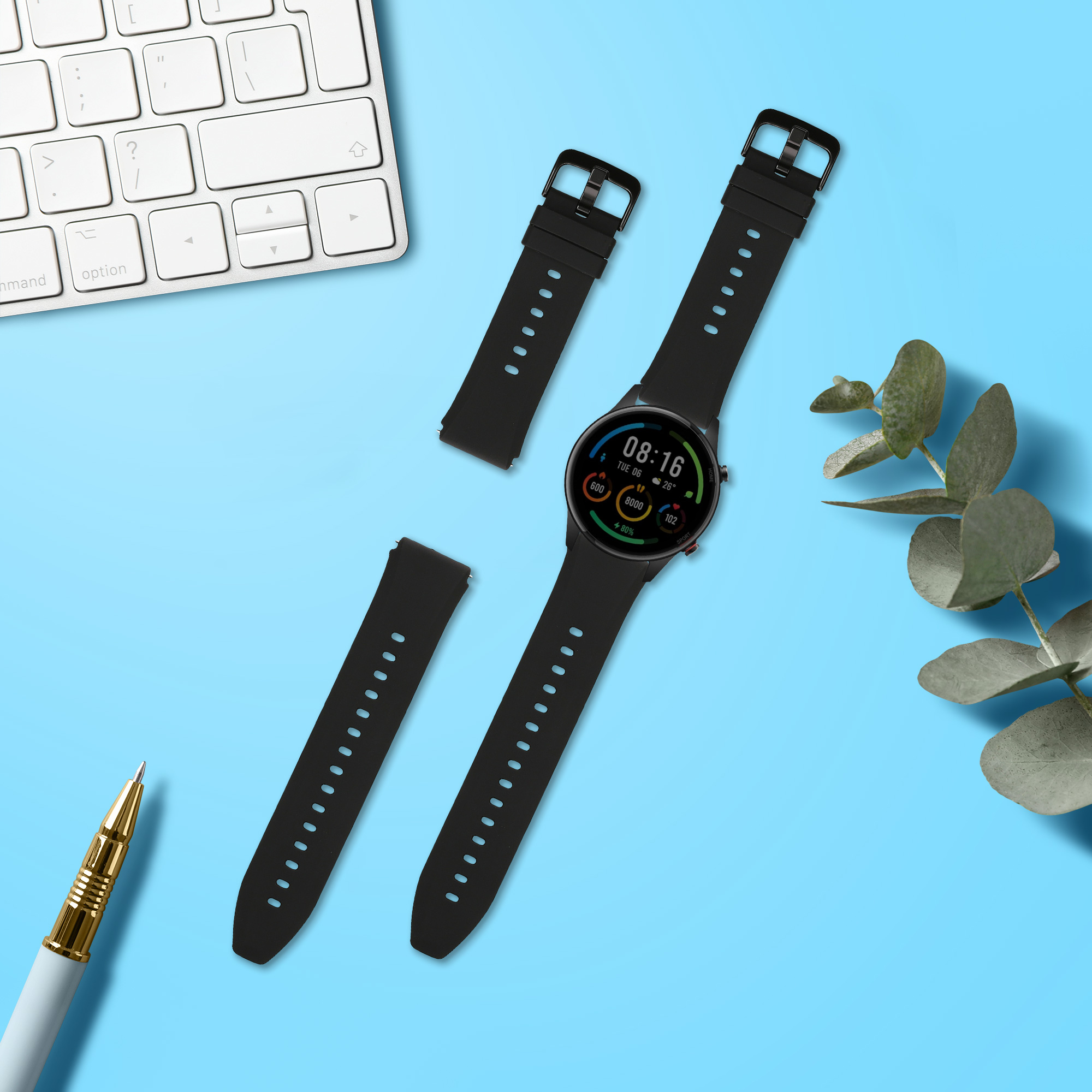 Řemínek kwmobile pro Xiaomi Mi Watch Color Sport / S1 Active - Černá / černá
