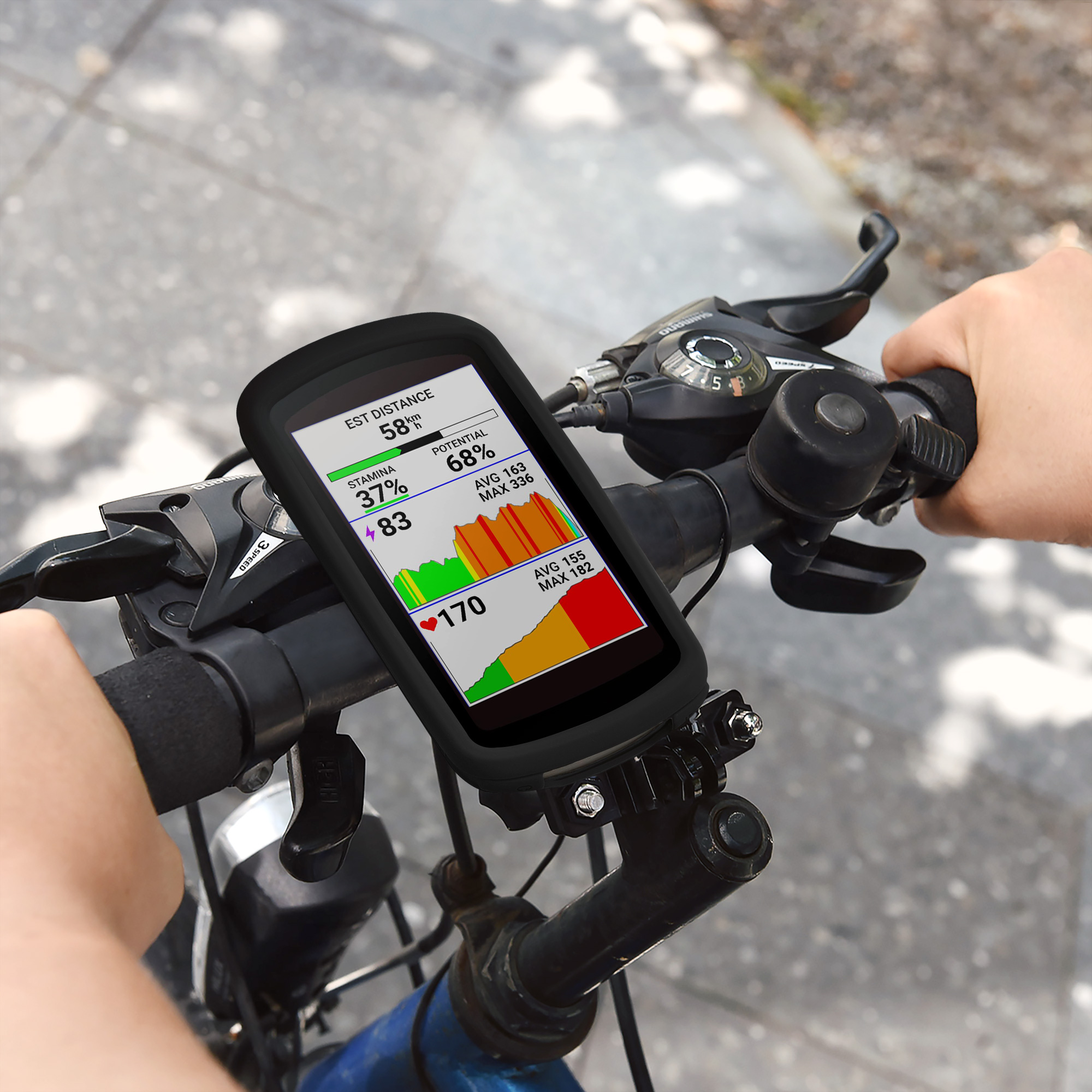 Silikonové pouzdro pro Garmin Edge 1040 / 1040 Solar kwmobile - černá