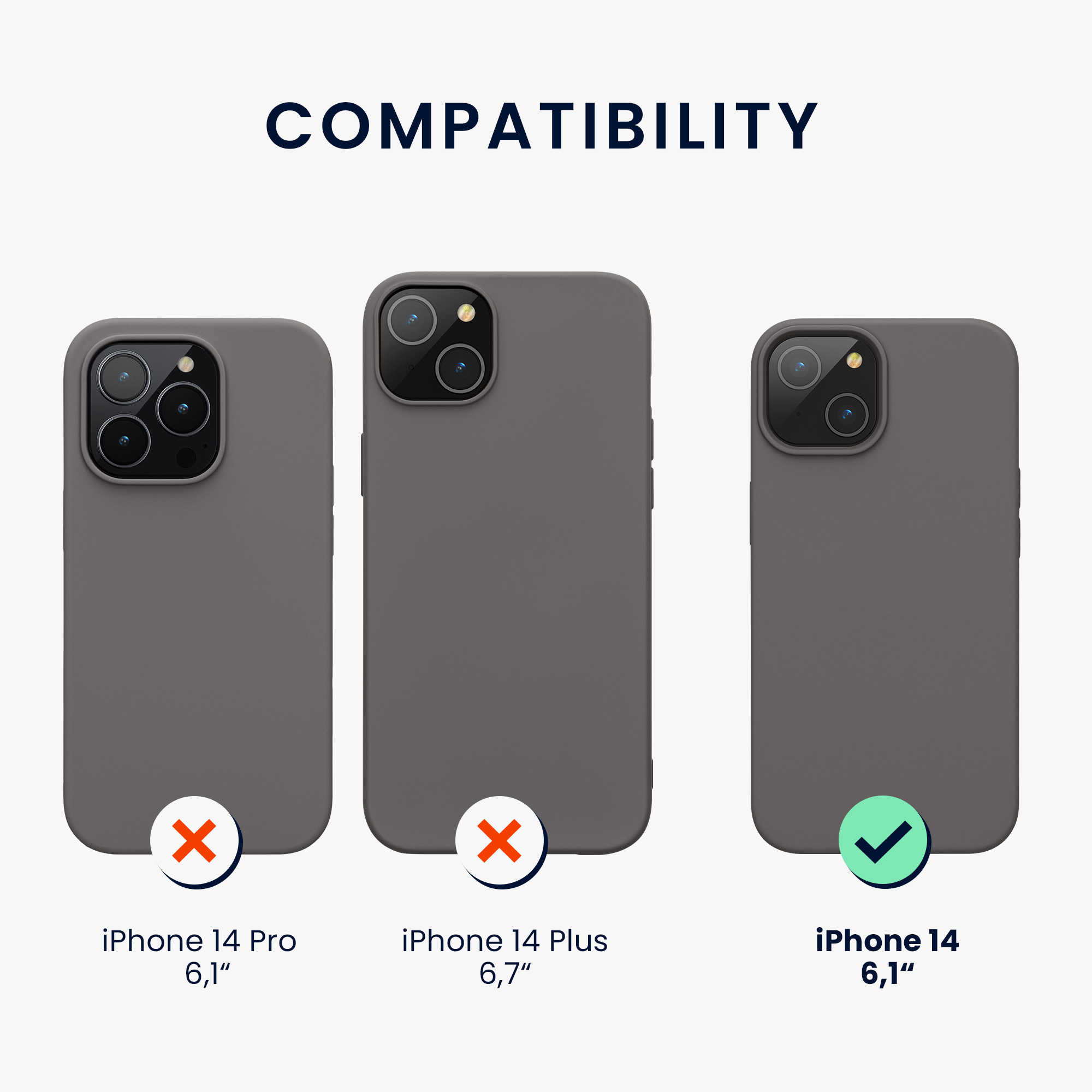 Kryt kwmobile slim iPhone 14 Stone Dust