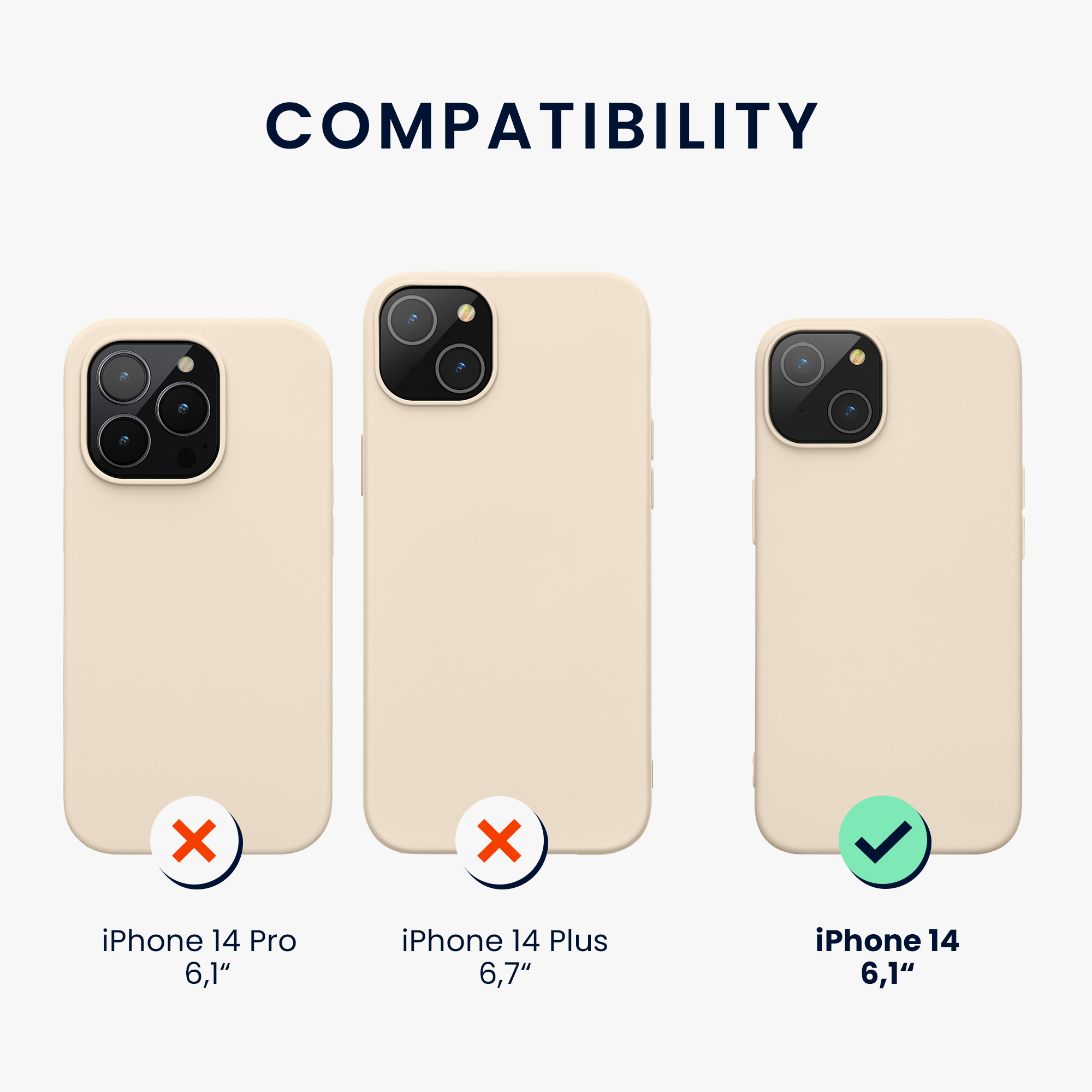Kryt kwmobile slim iPhone 14 Cream