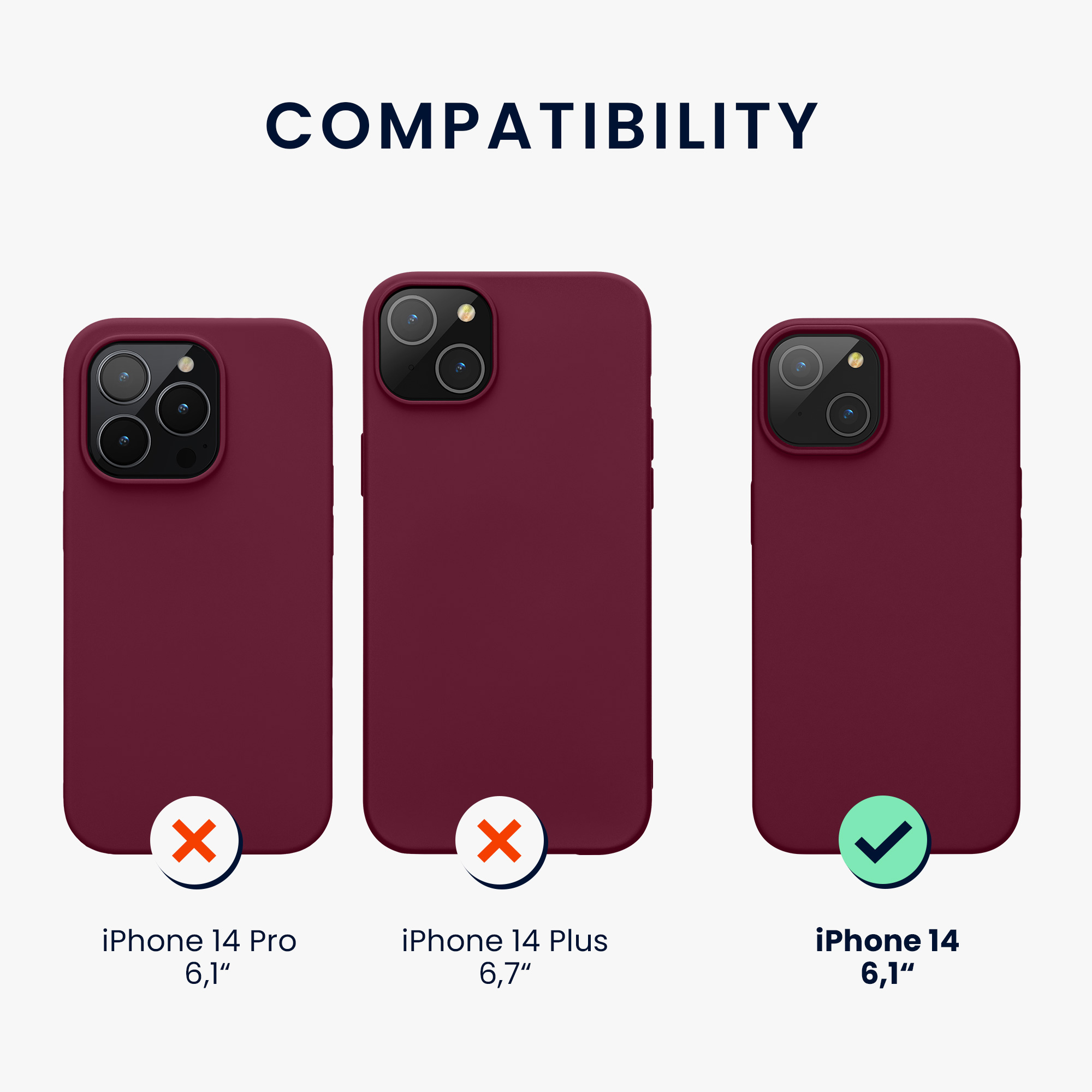 Kryt kwmobile slim iPhone 14 červená