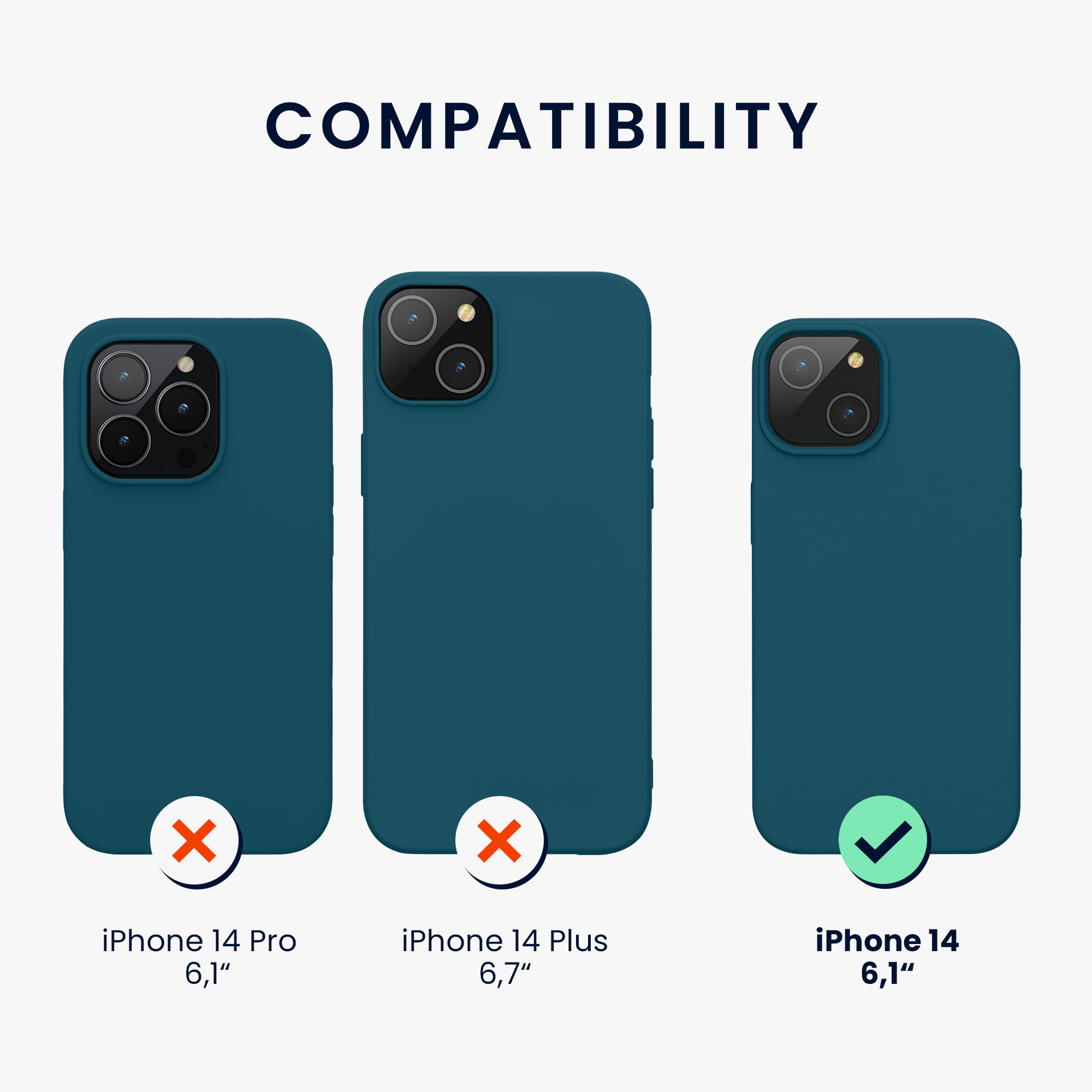 Kryt kwmobile slim iPhone 14 matná petrolejová