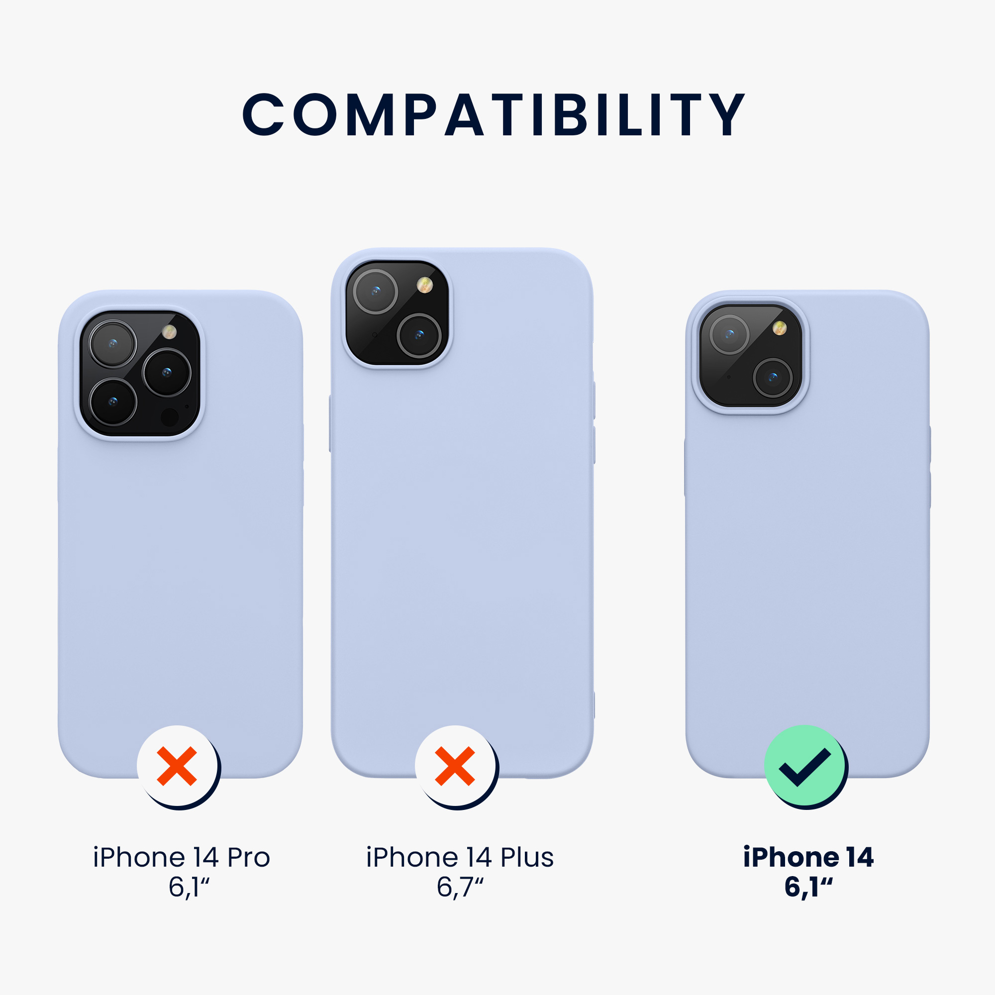 Pouzdro pro iPhone 14 kwmobile tenké silikonové - matná světle modrá