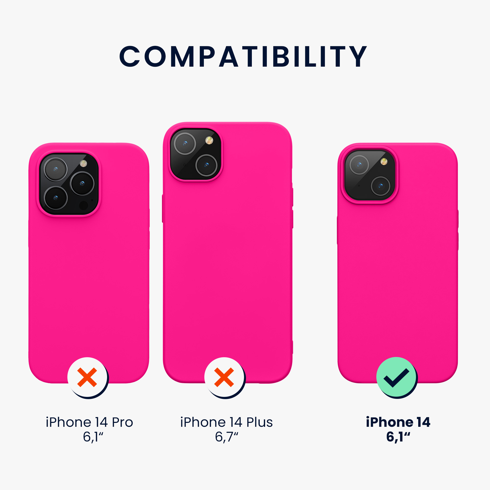 Pouzdro pro iPhone 14 kwmobile tenké silikonové - neonově růžová
