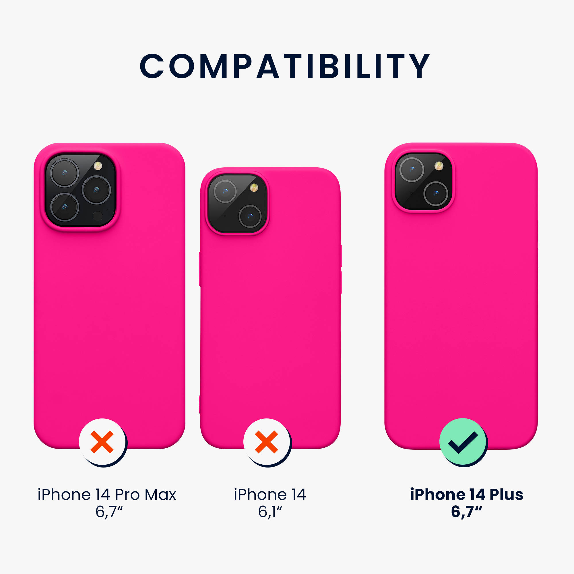 Pouzdro pro iPhone 14 Plus kwmobile tenké silikonové - neonově růžová