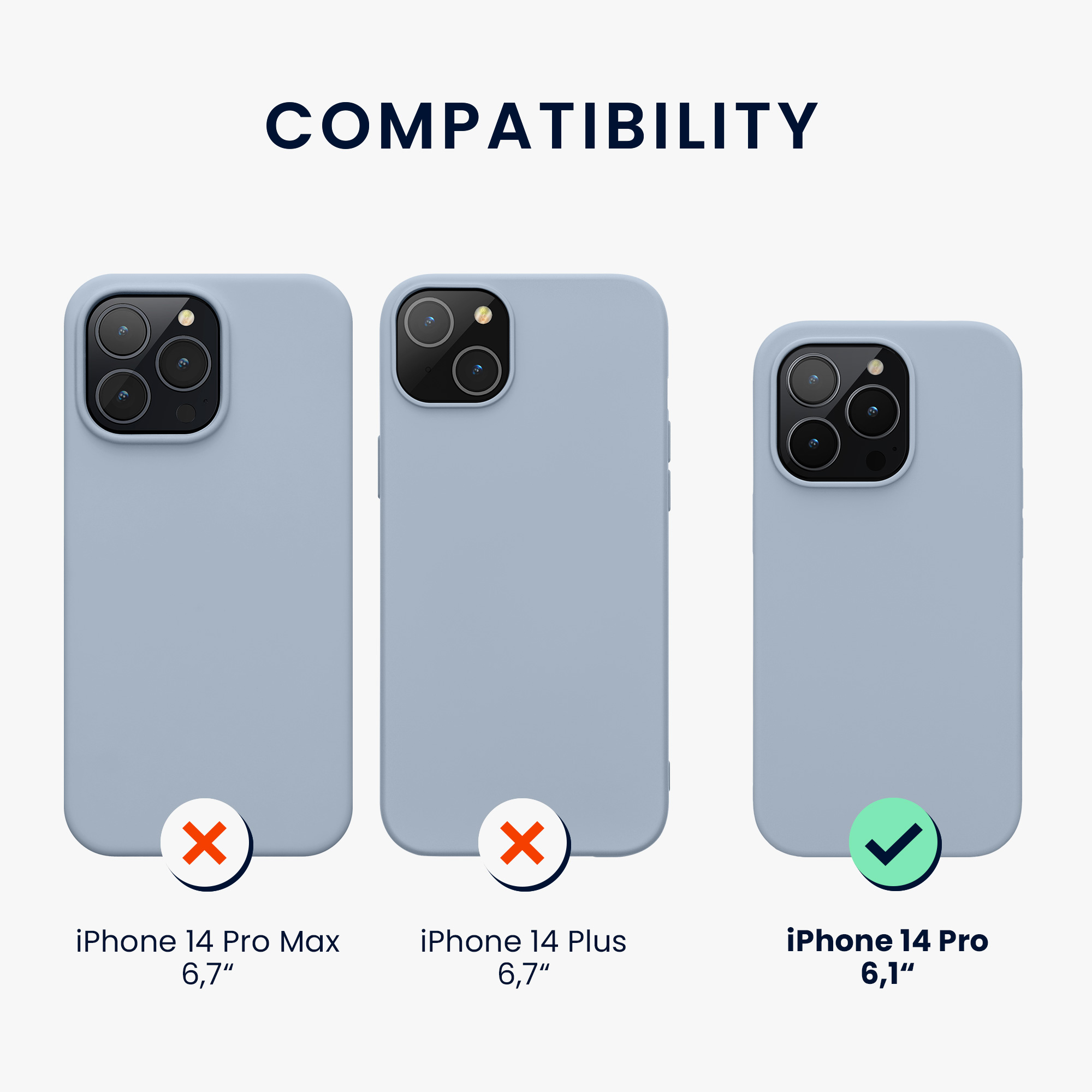 Pouzdro pro iPhone 14 Pro kwmobile tenké silikonové - matná světle modrá