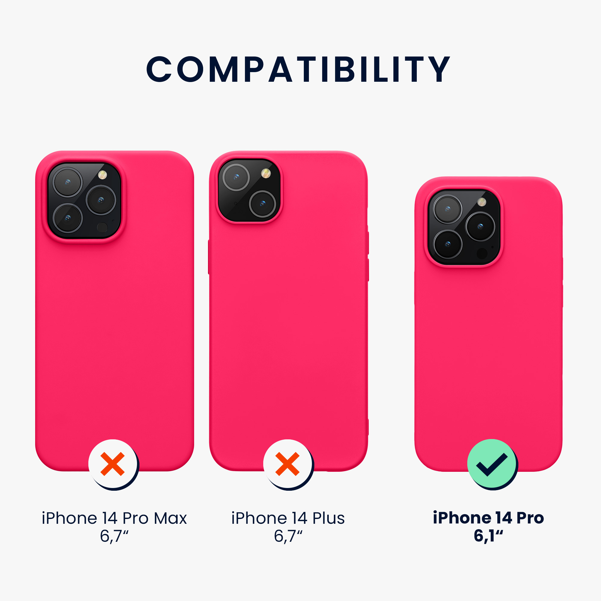 Kryt kwmobile slim iPhone 14 Pro neonově růžová