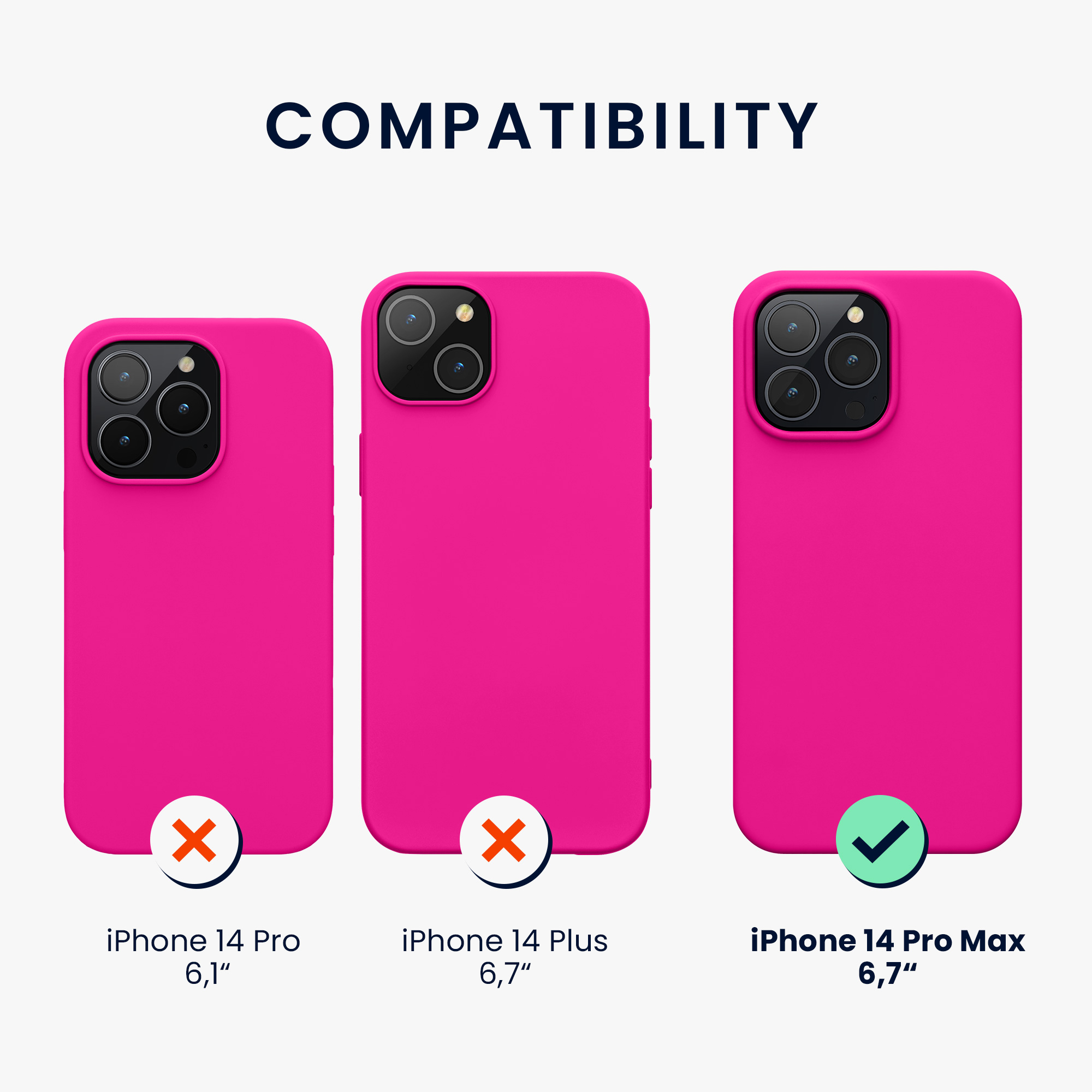 Pouzdro pro iPhone 14 Pro Max kwmobile tenké silikonové - neonově růžová