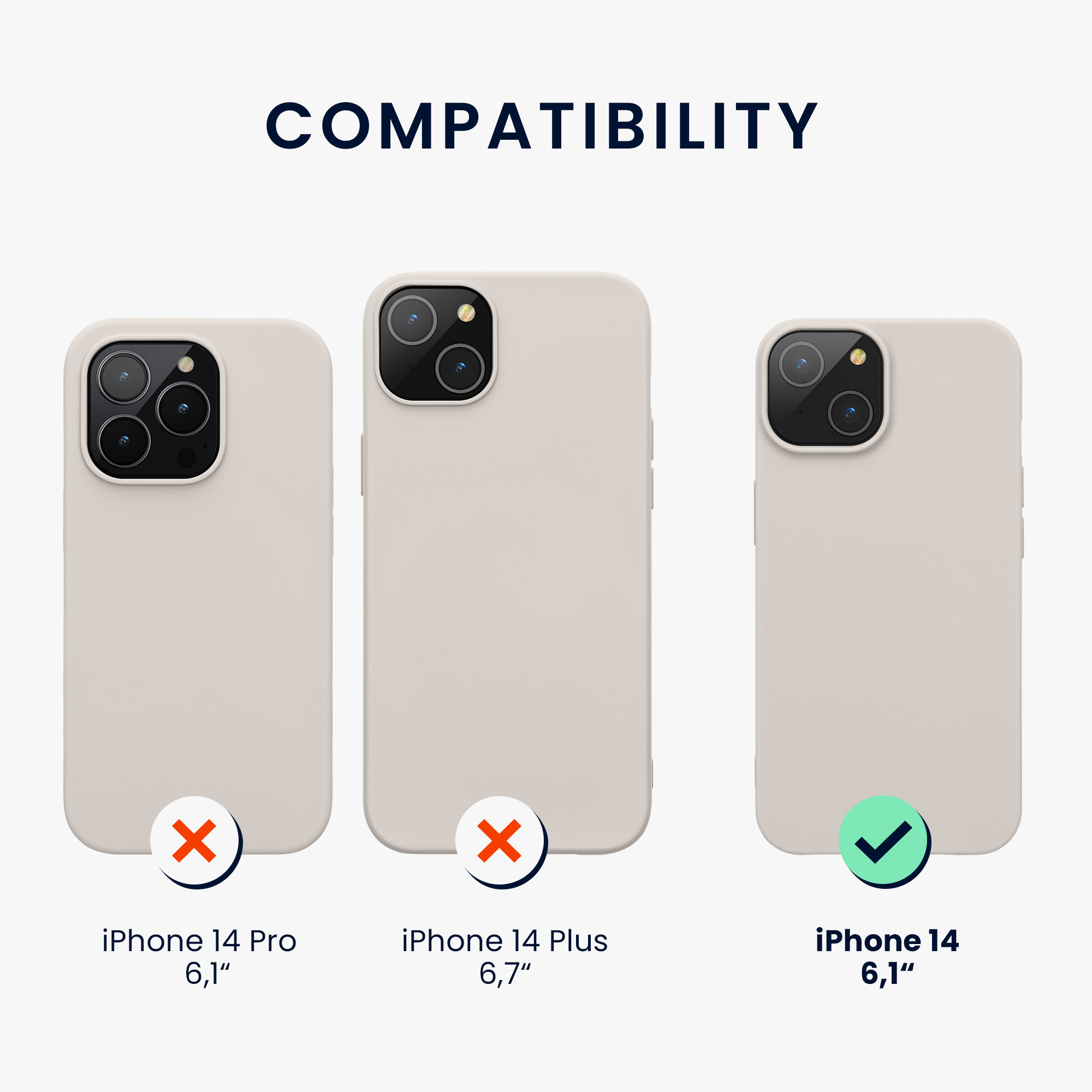 Nabíječka kwmobile slim soft-touch iPhone 14 Beige Matte