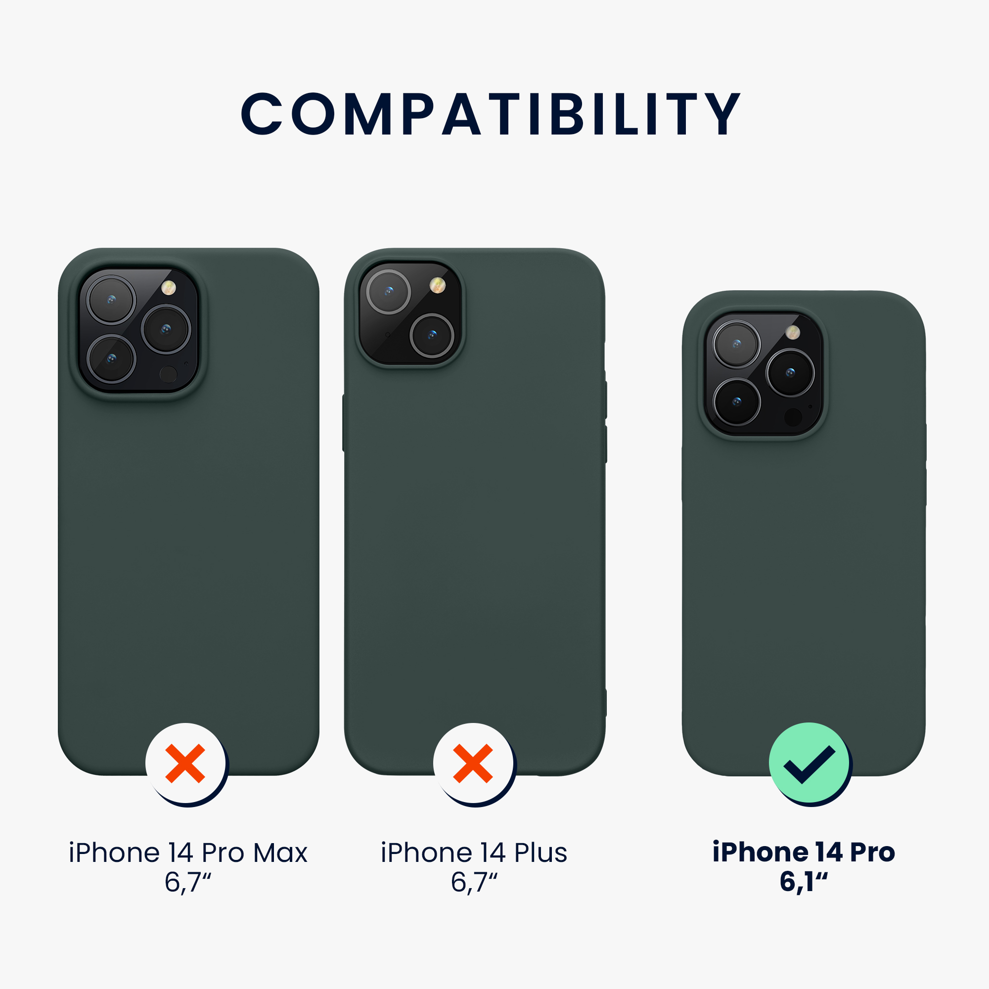 Pouzdro pro iPhone 14 Pro kwmobile tenké silikonové - lesní zelená