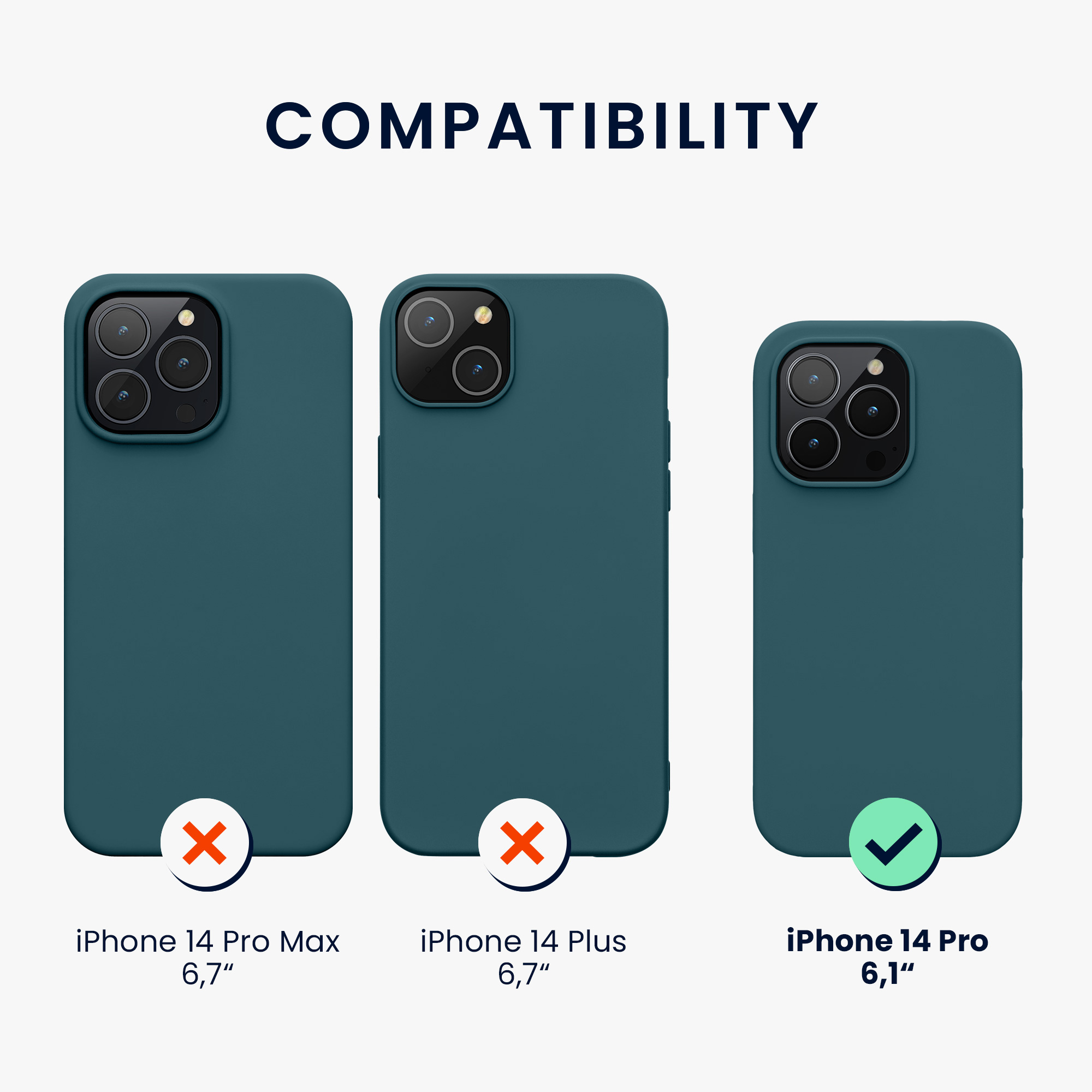 Nabíječka kwmobile slim soft-touch iPhone 14 Pro matná petrolejová