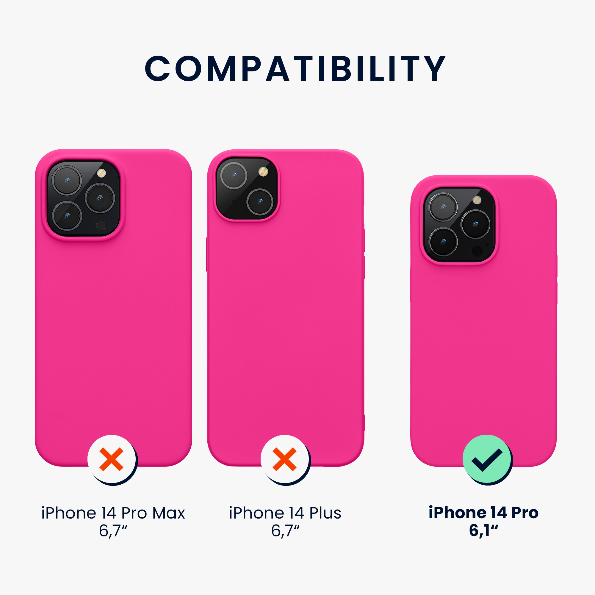 Nabíječka kwmobile slim soft-touch iPhone 14 Pro neonově růžová