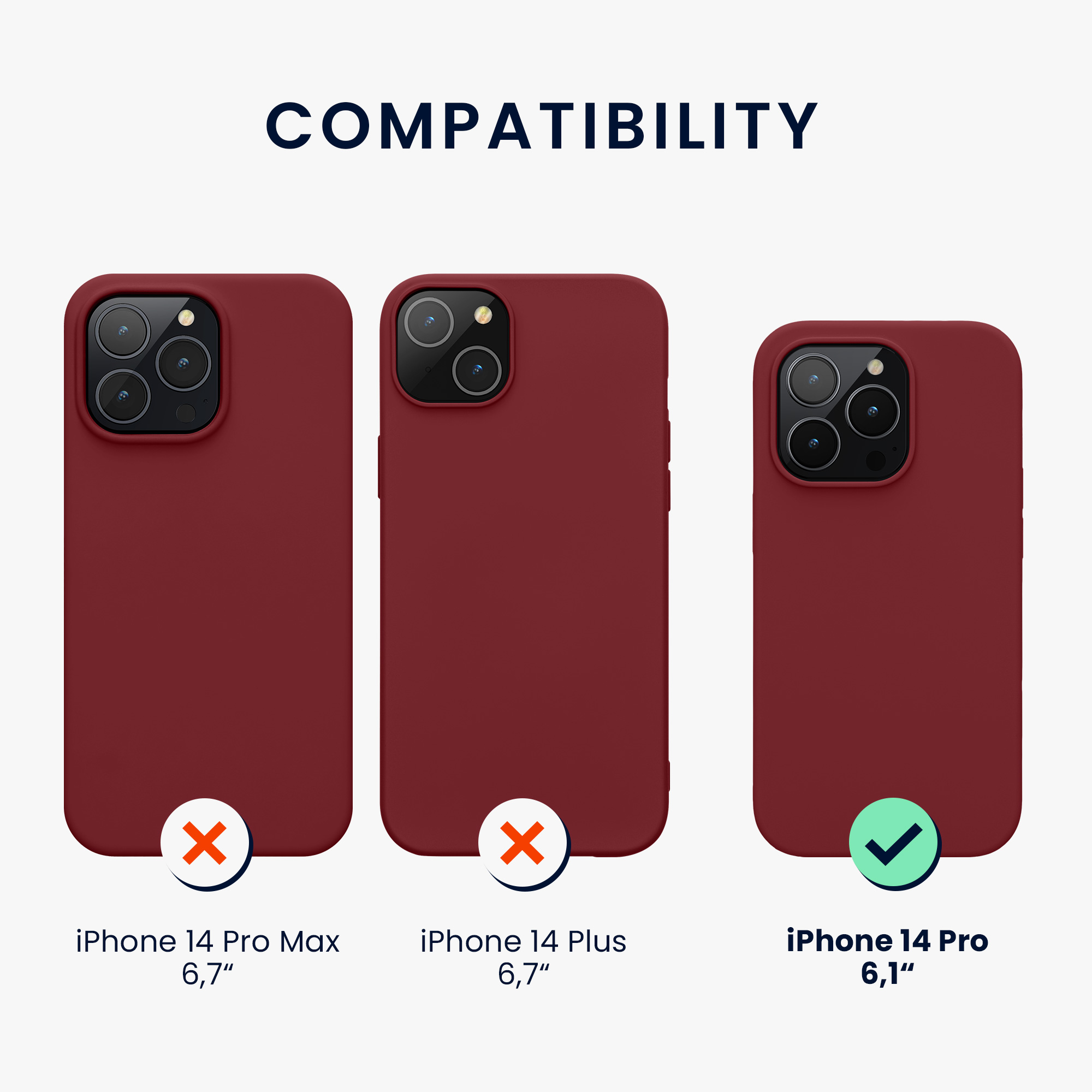 Pouzdro pro iPhone 14 Pro kwmobile tenké silikonové - vínově fialová