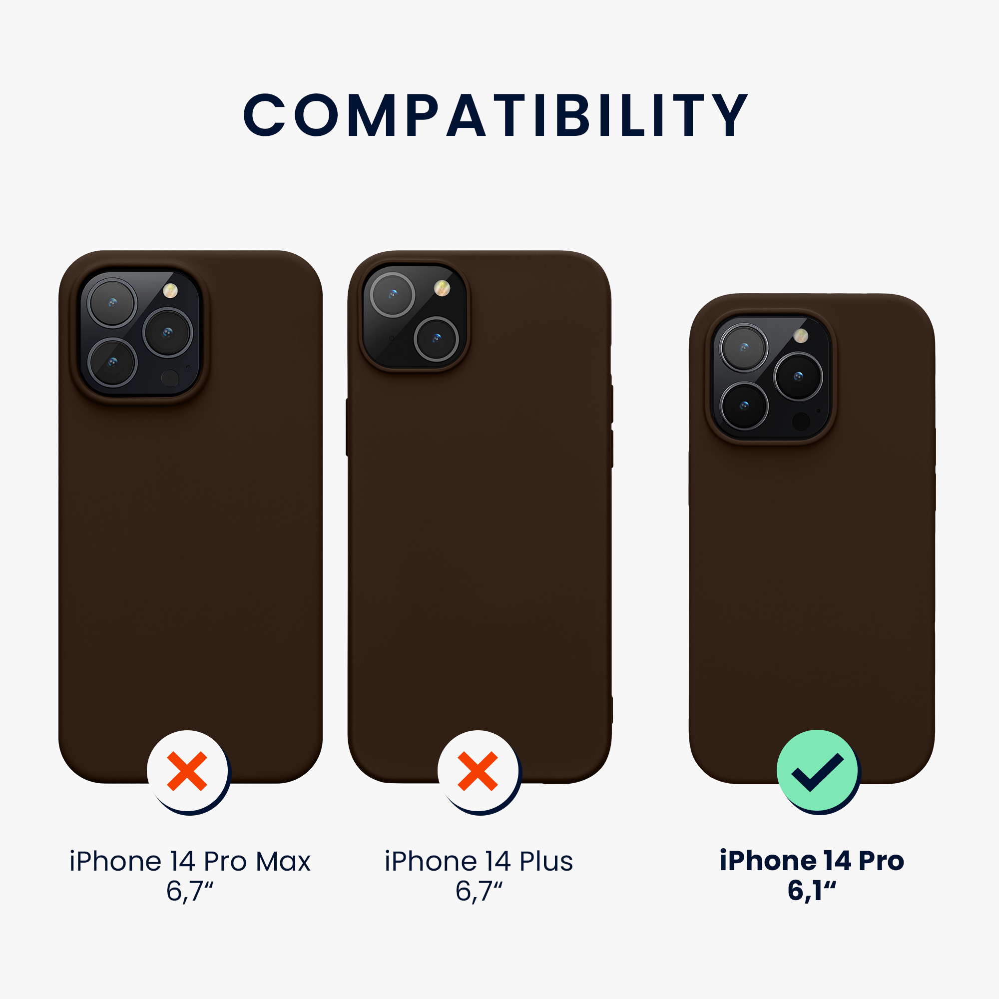 Pouzdro pro iPhone 14 Pro kwmobile tenké silikonové - čokoládová