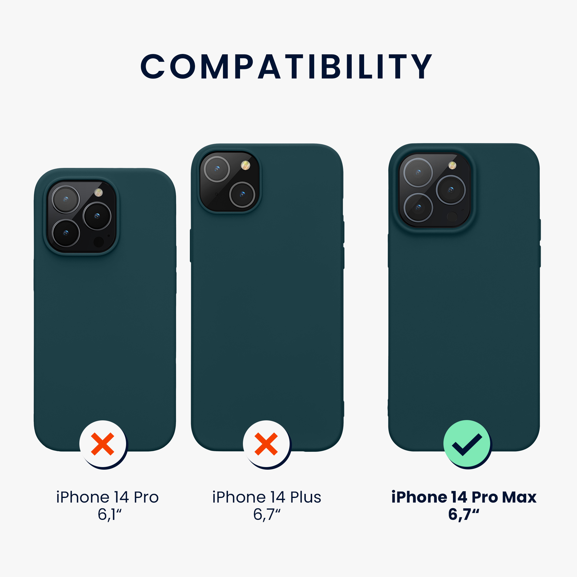 Nabíječka kwmobile slim soft-touch iPhone 14 Pro Max matná petrolejová