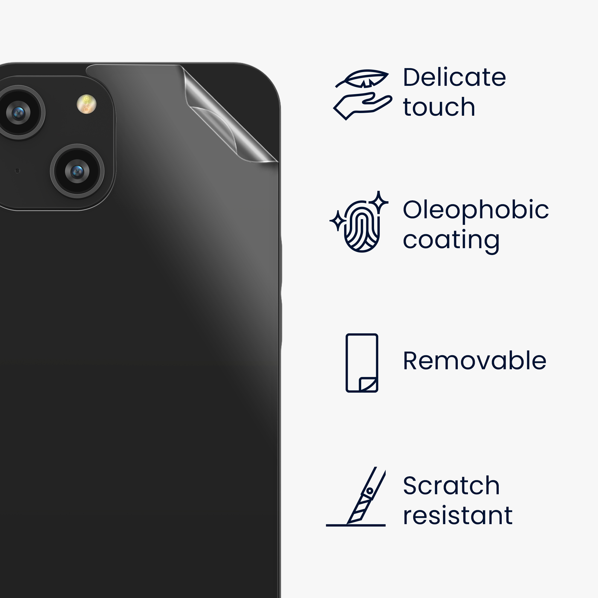 Sada 3x zadních krytů pro Apple iPhone 14 kwmobile - sada ochranných fólií na zadní stranu i displej