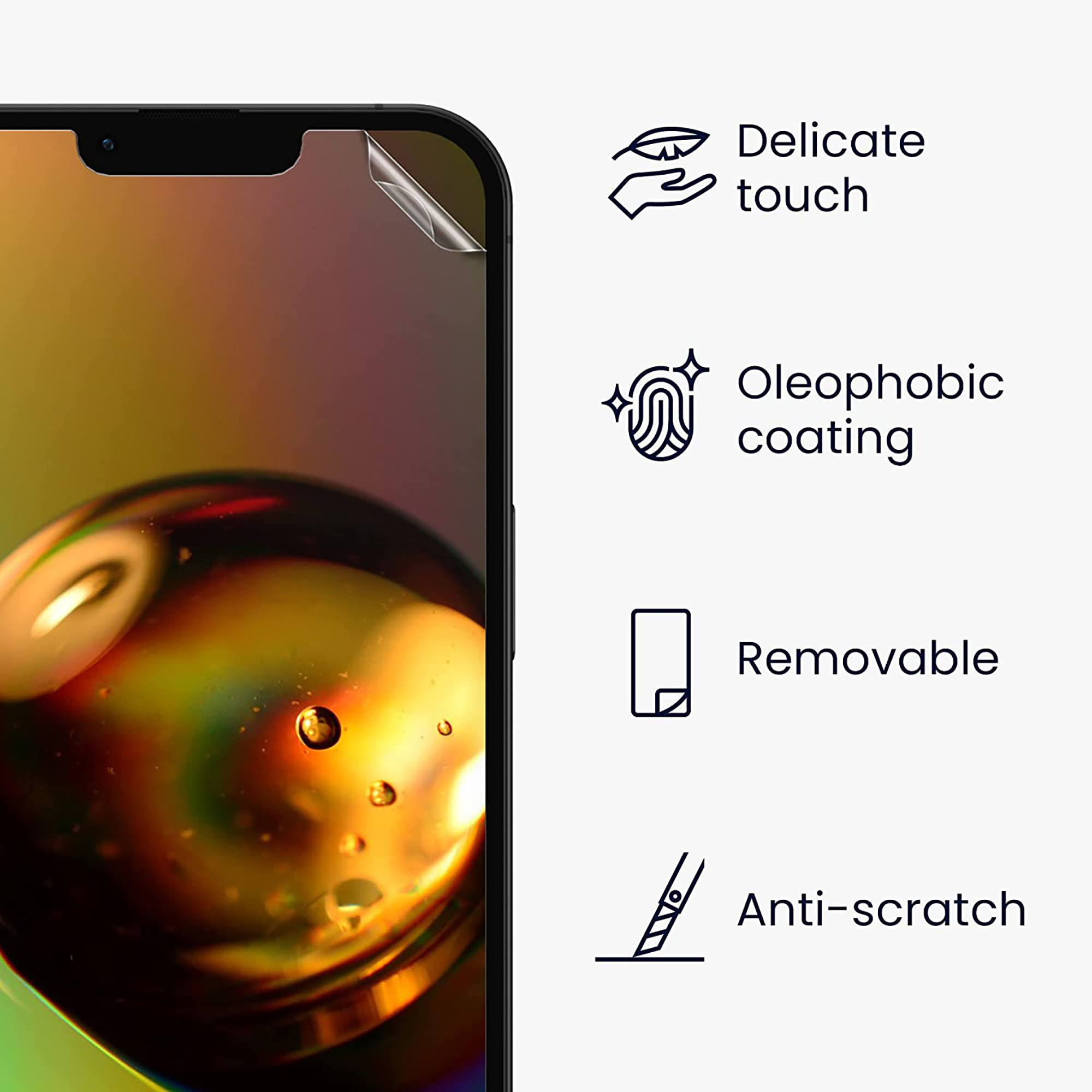 Ochranné fólie na displej pro Apple iPhone 14 kwmobile - sada 3 čirých ochranných fólií na telefon