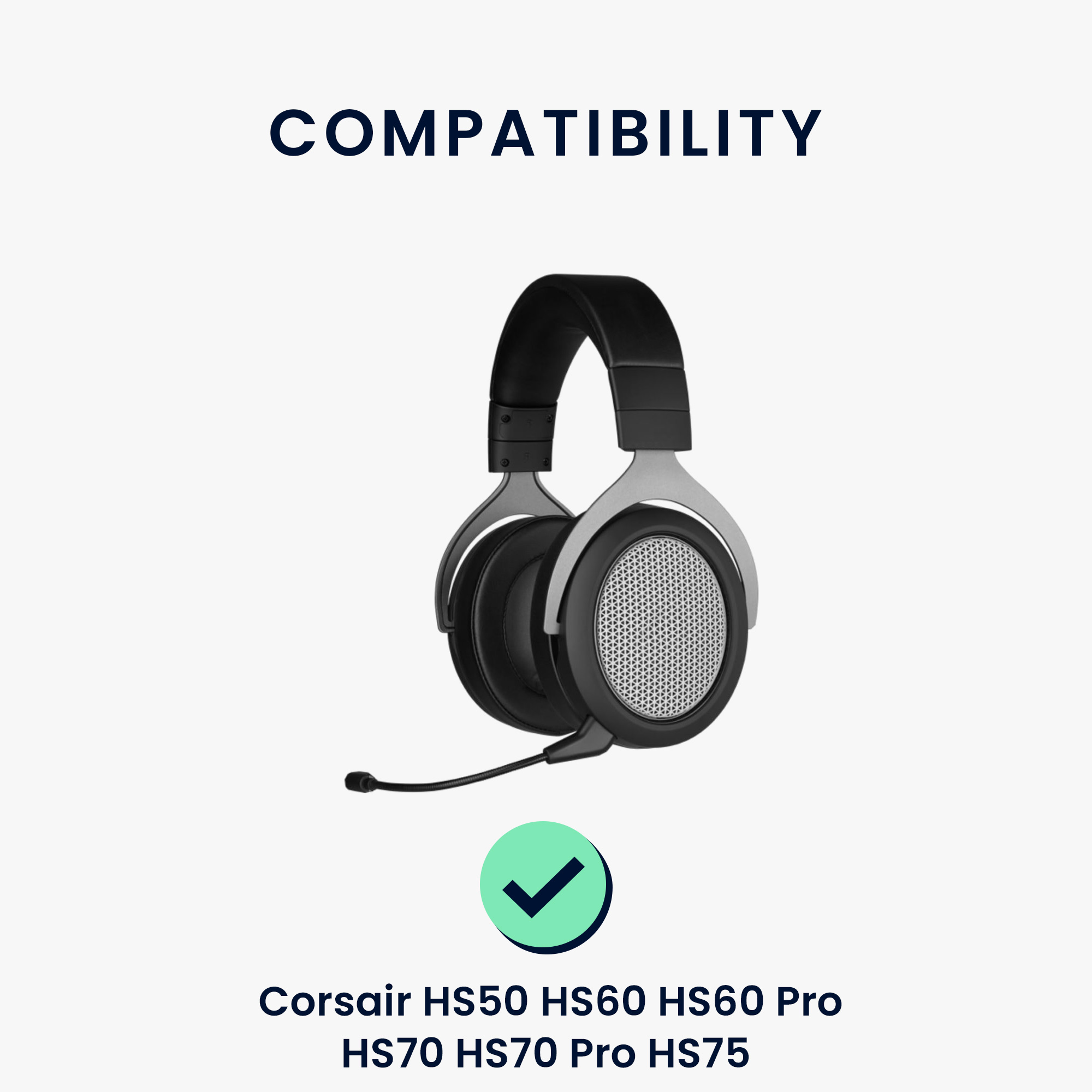 2x Náušníky na sluchátka kwmobile pro Corsair HS50 HS60 HS60 Pro HS70 HS70… - černá