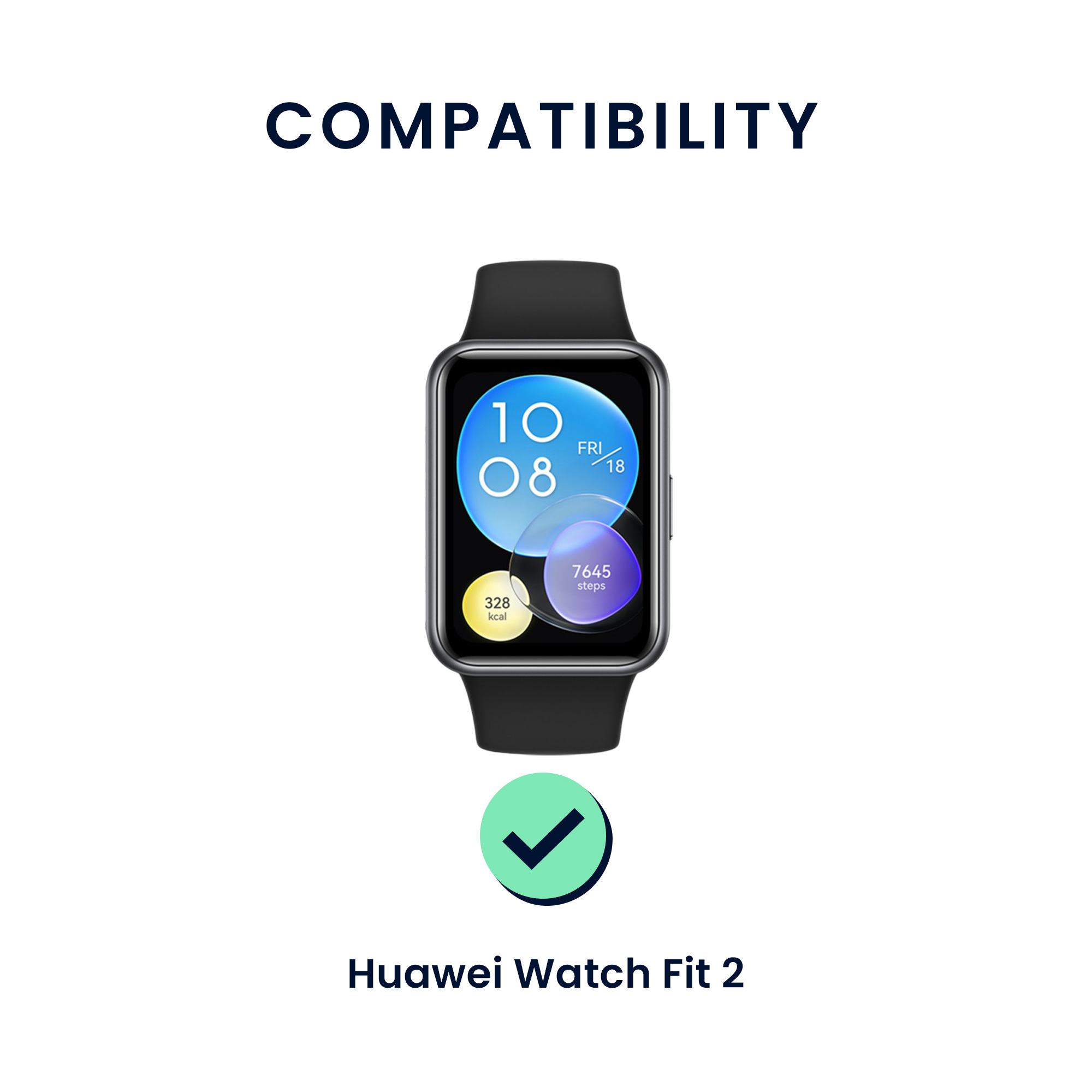 Řemínky pro Huawei Watch Fit 2 kwmobile silikonové - černá / béžová
