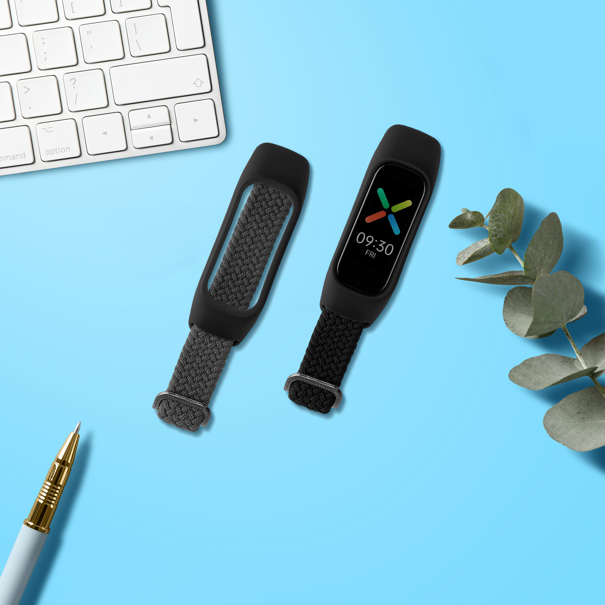 Nylonový řemínek na chytré hodinky Oppo Band Sport 2 ks černo-šedé