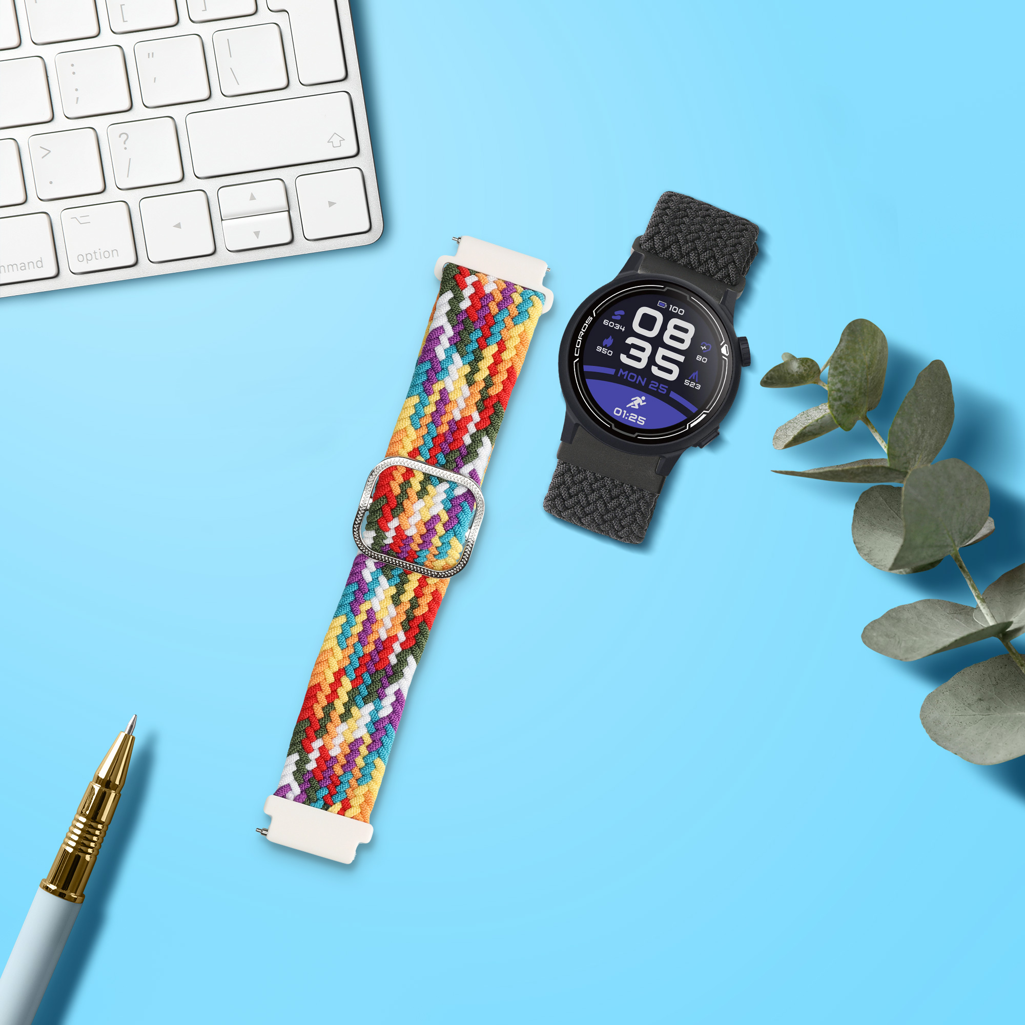 Řemínek k hodinkám COROS PACE 2 / APEX (42mm) kwmobile - šedá / vícebarevná