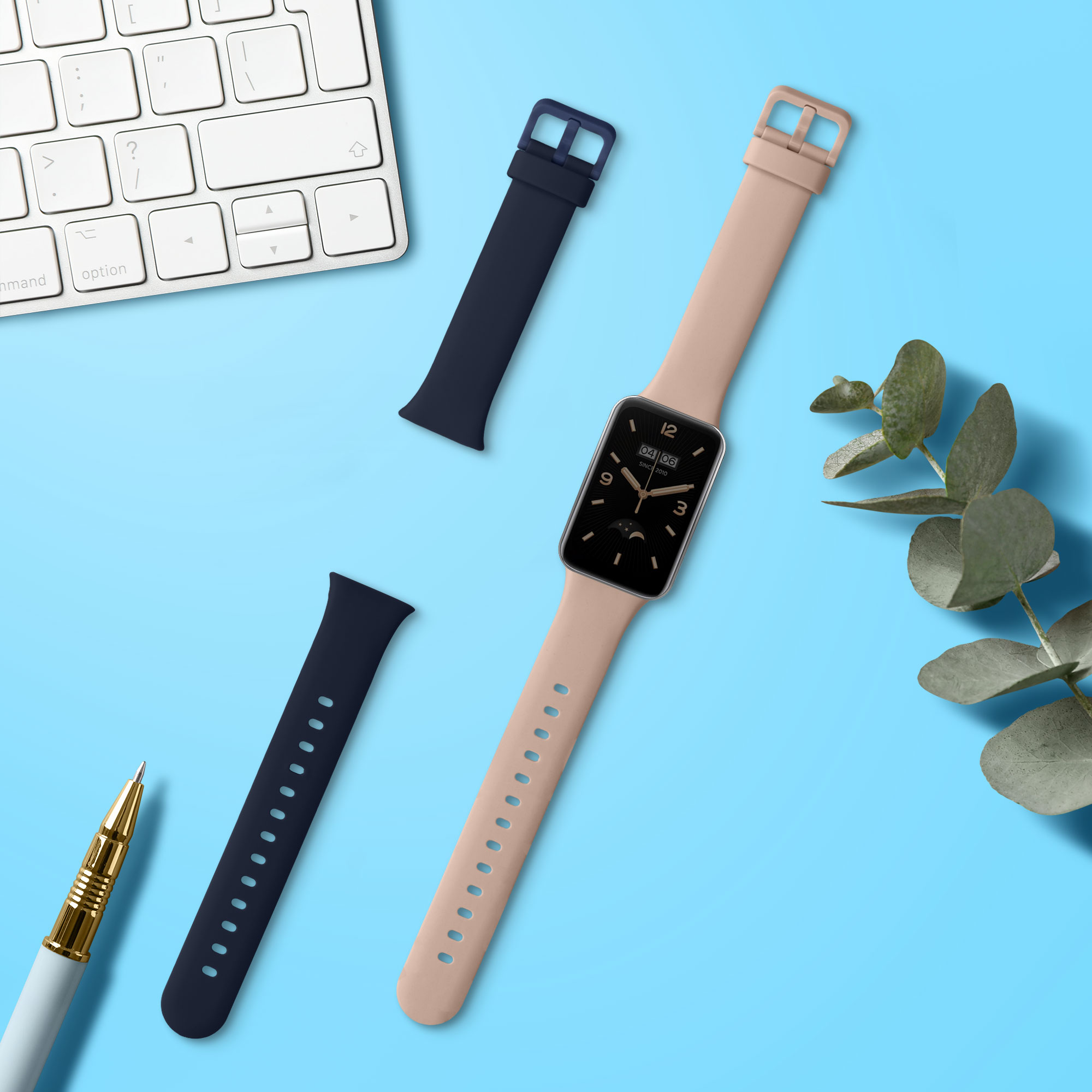 2 ks Řemínek kwmobile Xiaomi Mi, tmavě modrá / pudrově růžová