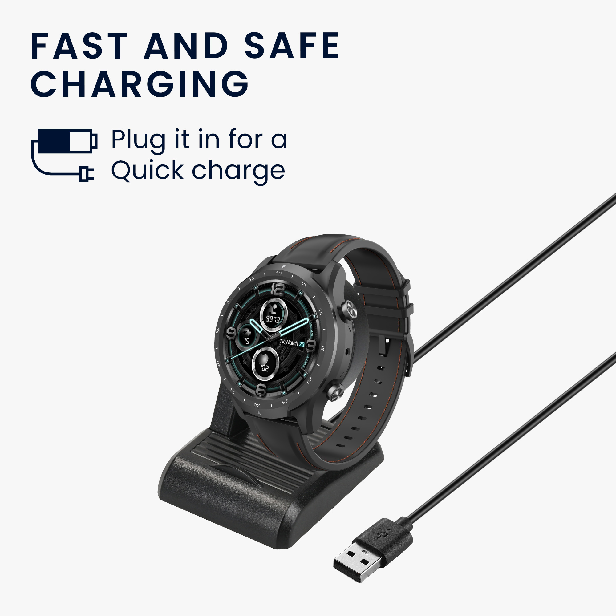 Dokovací stanice hodinky Ticwatch Pro 5 USB nabíjení kwmobile