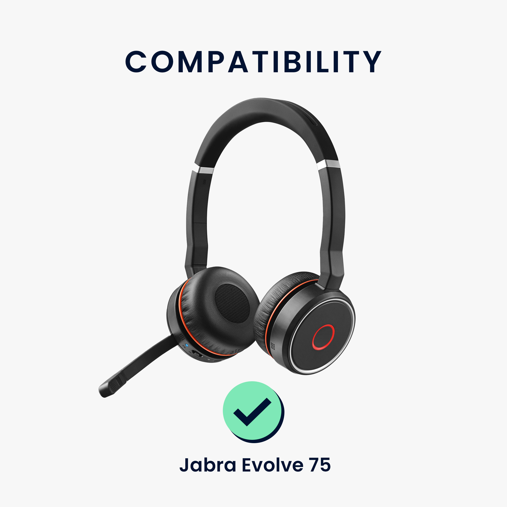 Náhradní náušníky na sluchátka Jabra Evolve 2 75 kwmobile 2 ks černé