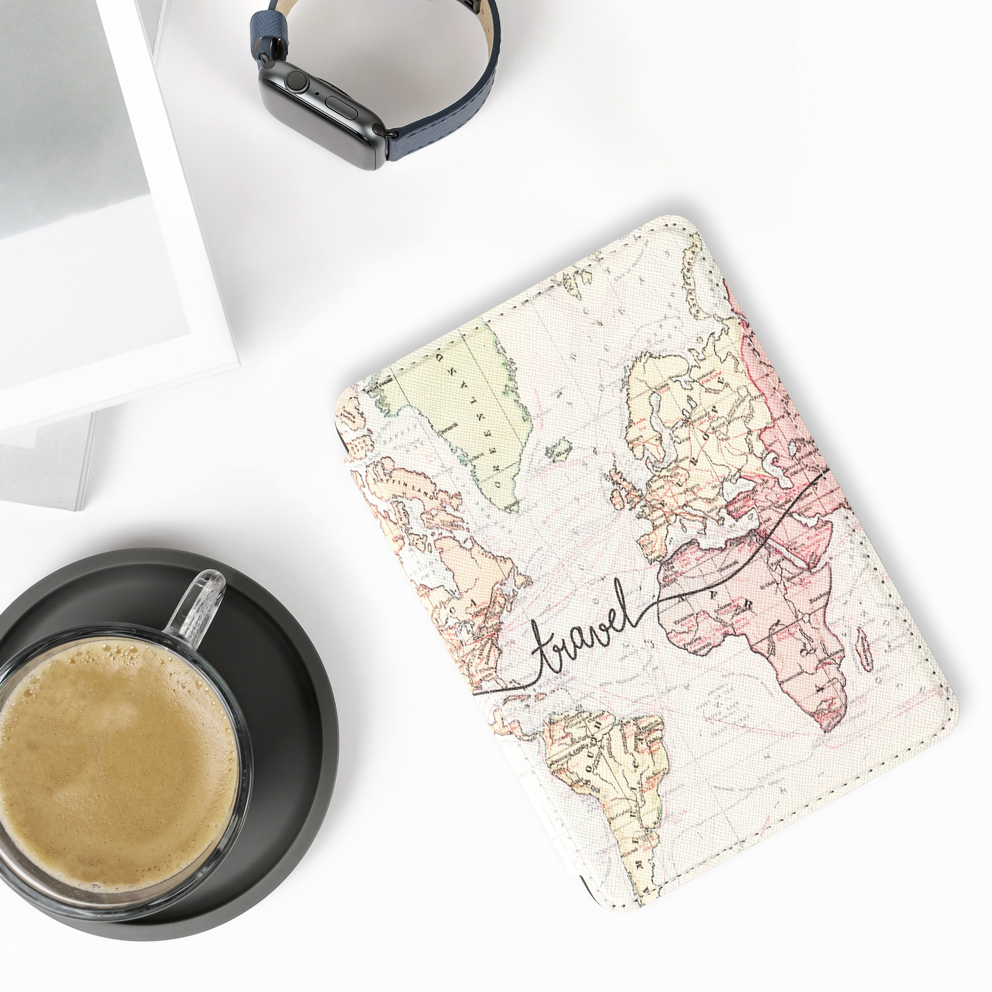 Pouzdro na čtečku kwmobile pro Amazon Kindle (2022/2024) - motiv Travel černá / vícebarevná