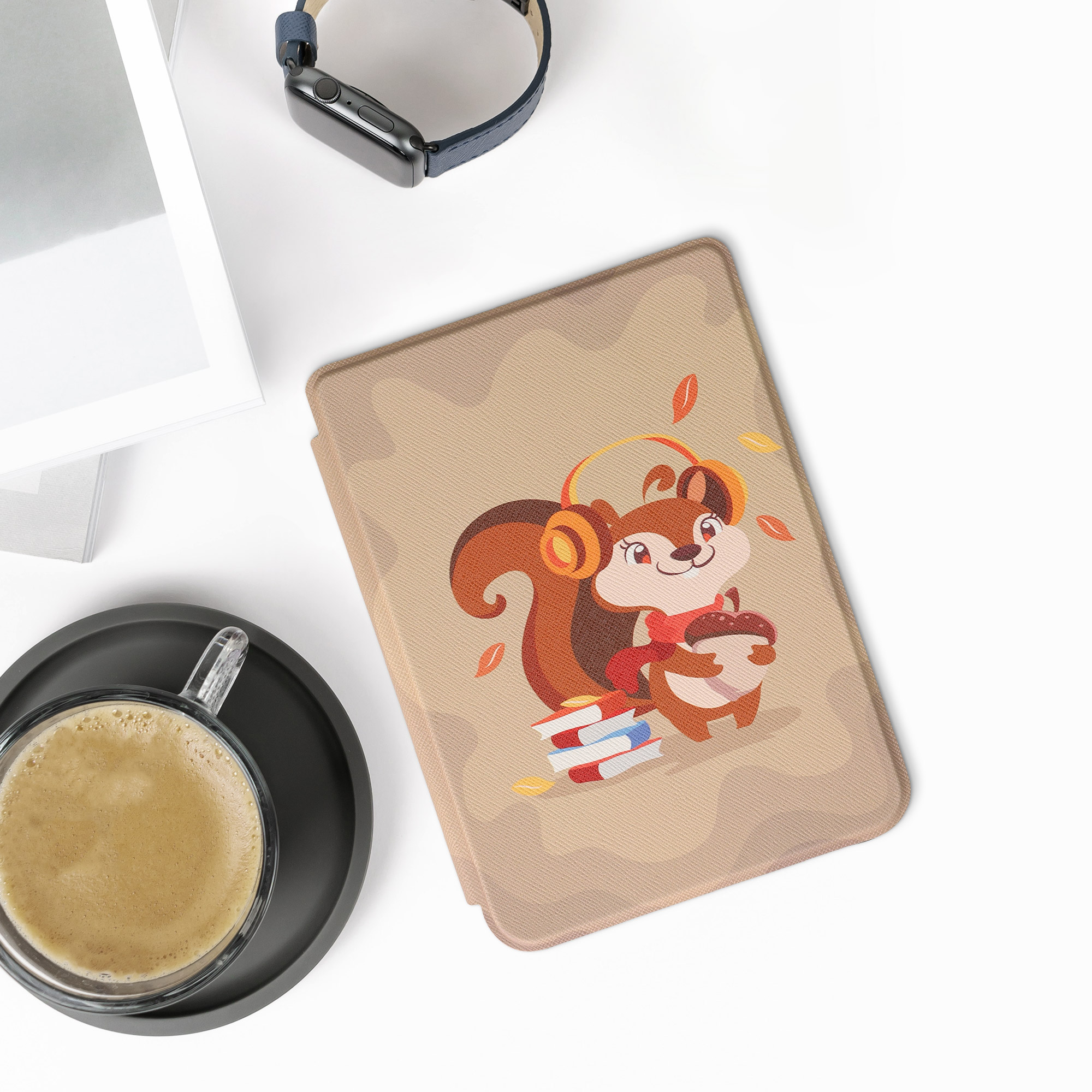 Flip pouzdro na čtečku s magnetem Kobo Clara 2E/Tolino Shine 4 Cute Squirrel