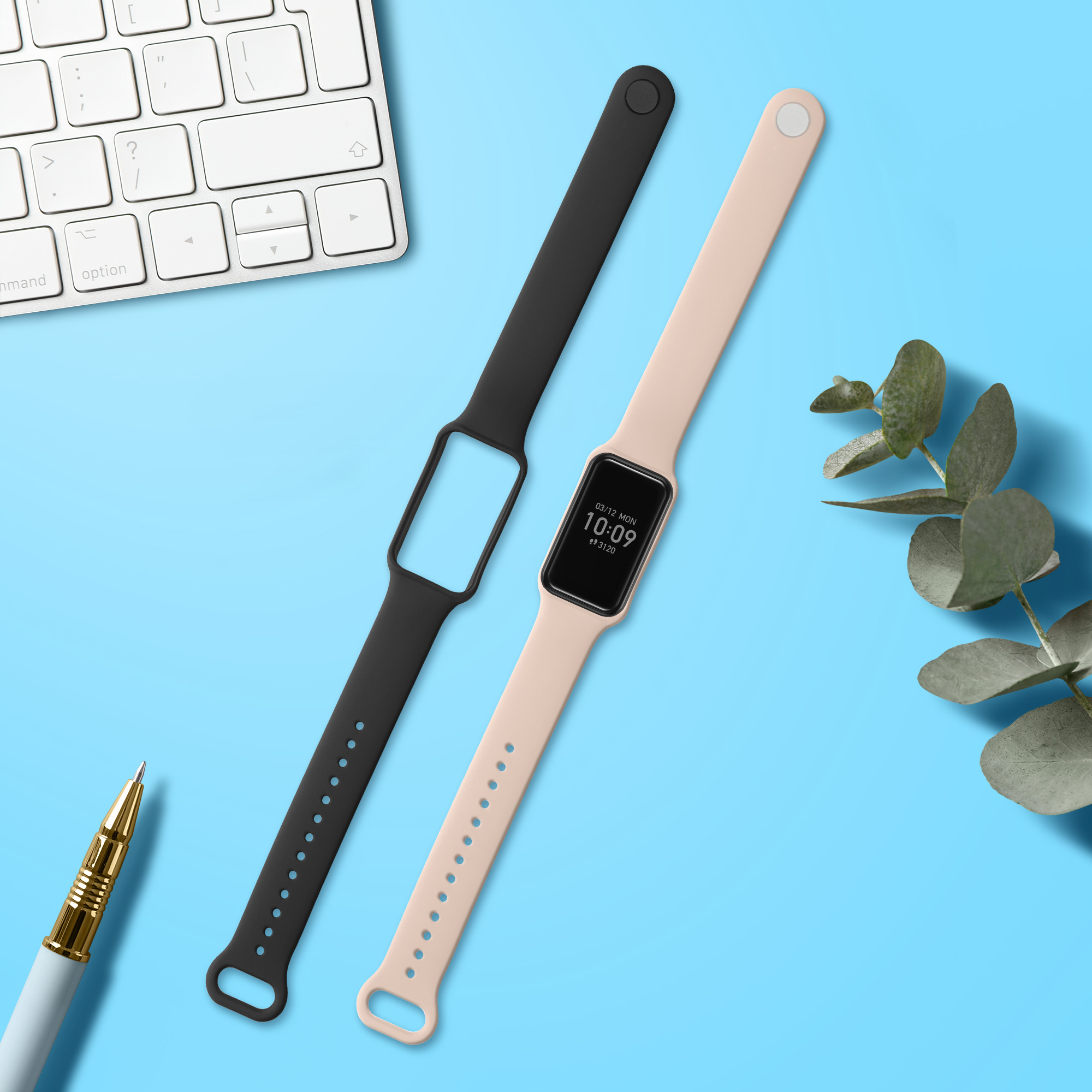 Sada 2 řemínků pro Amazfit Band 7 kwmobile - černá a béžová