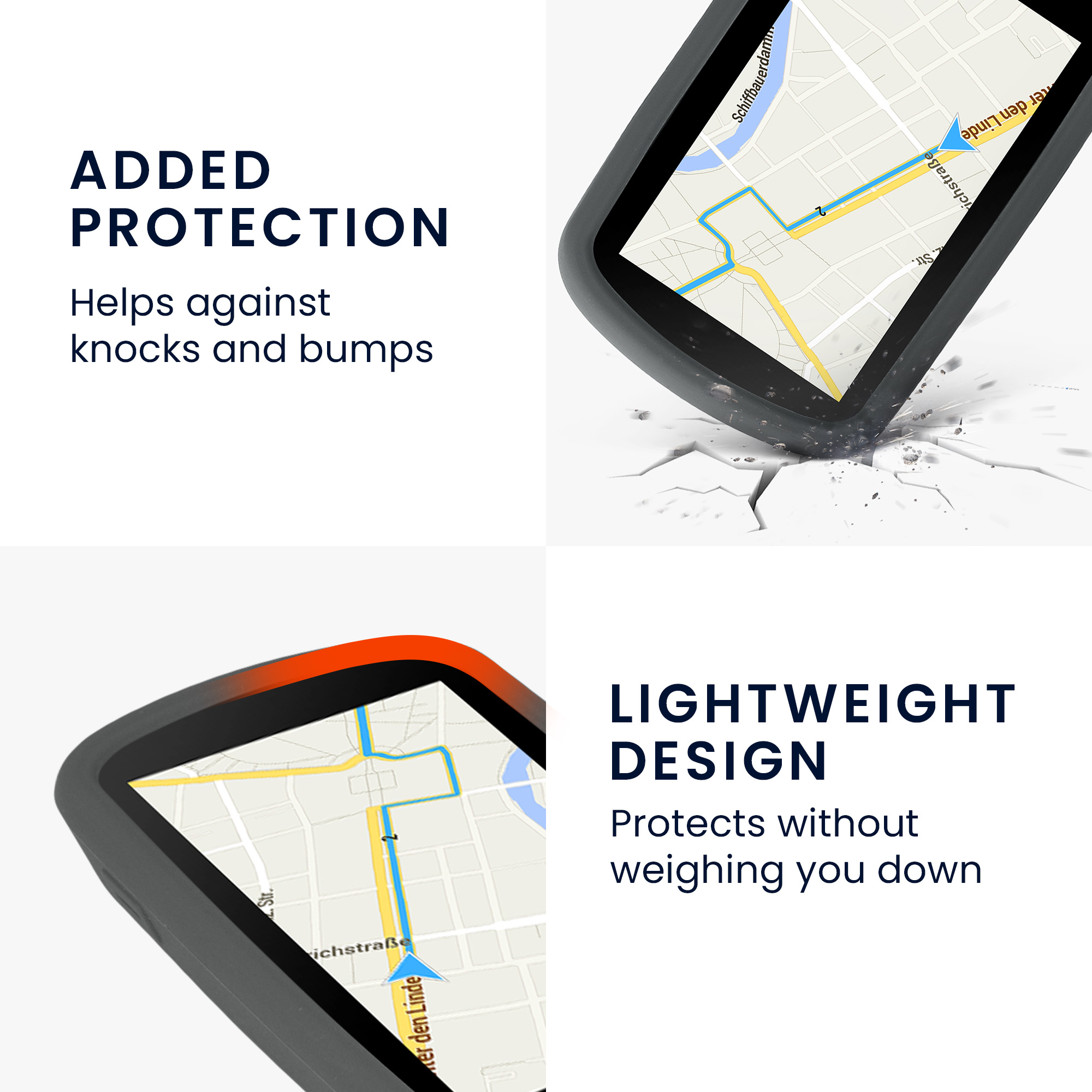 Silikonový obal pro Garmin Edge Explore 2 kwmobile ‑ kamenně šedá