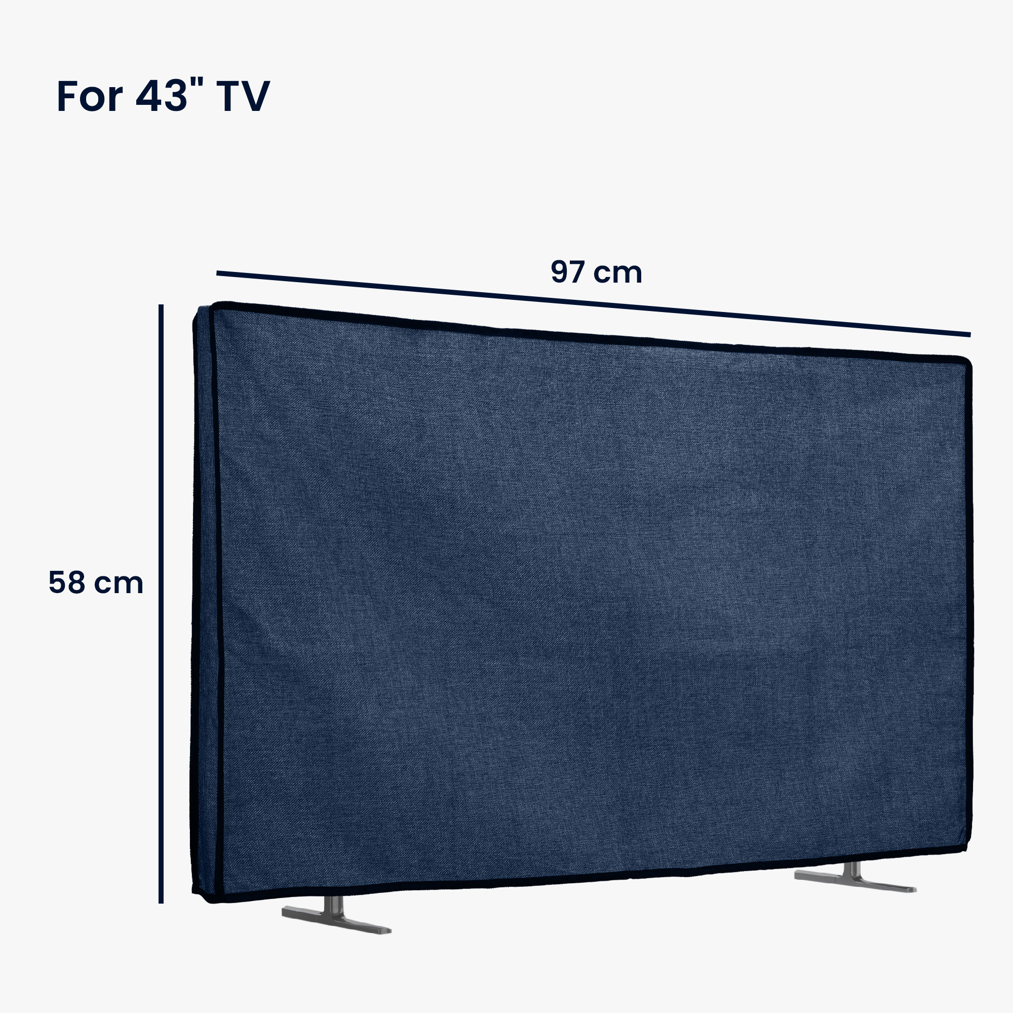 Vnitřní kryt na TV 43" kwmobile - lněná látka modrošedá