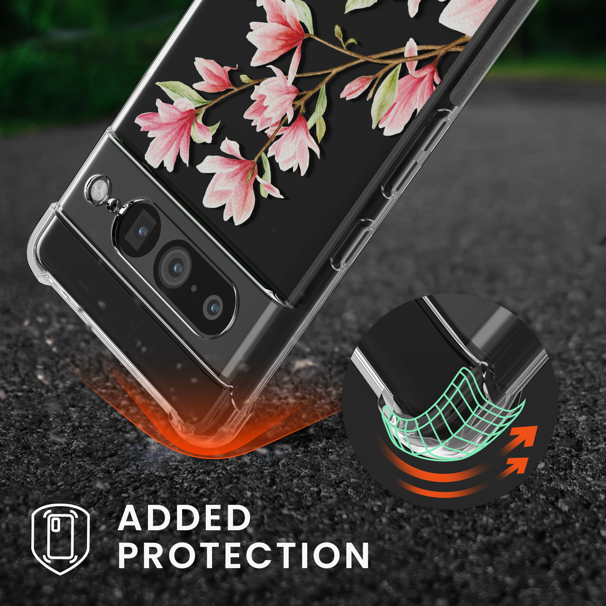 Crossbody kryt kwmobile Google Pixel 7 Pro - Magnolias Pink / White / Transparent